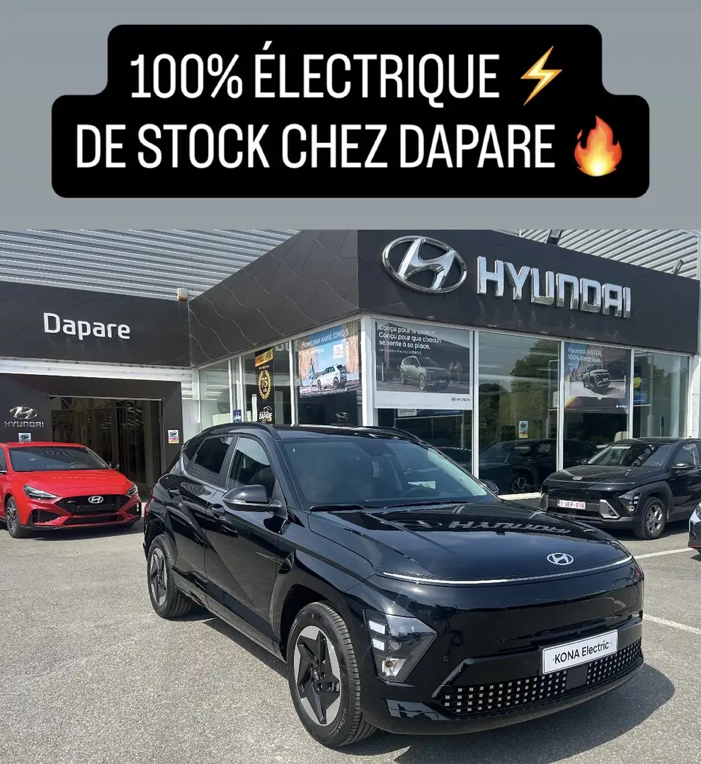 Hyundai KONA 100 % ELECTRIQUE FEEL 48 kWh NEUVE DE STOCK Noir - 1