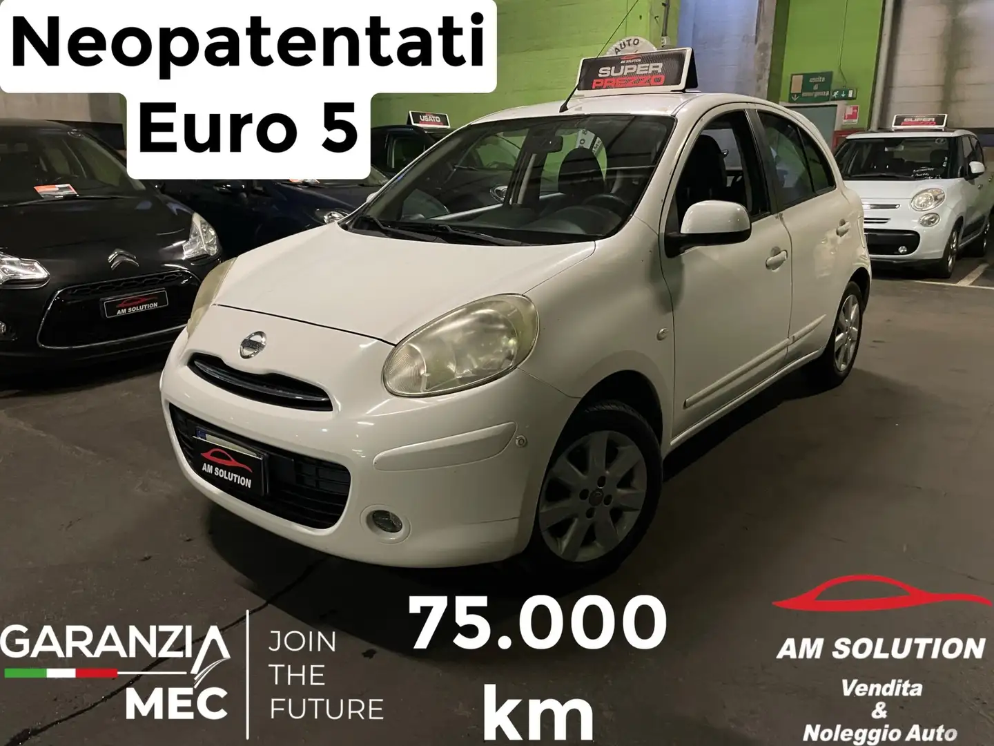 Nissan Micra 1.2 Neopatentati Euro 5 Bianco - 1