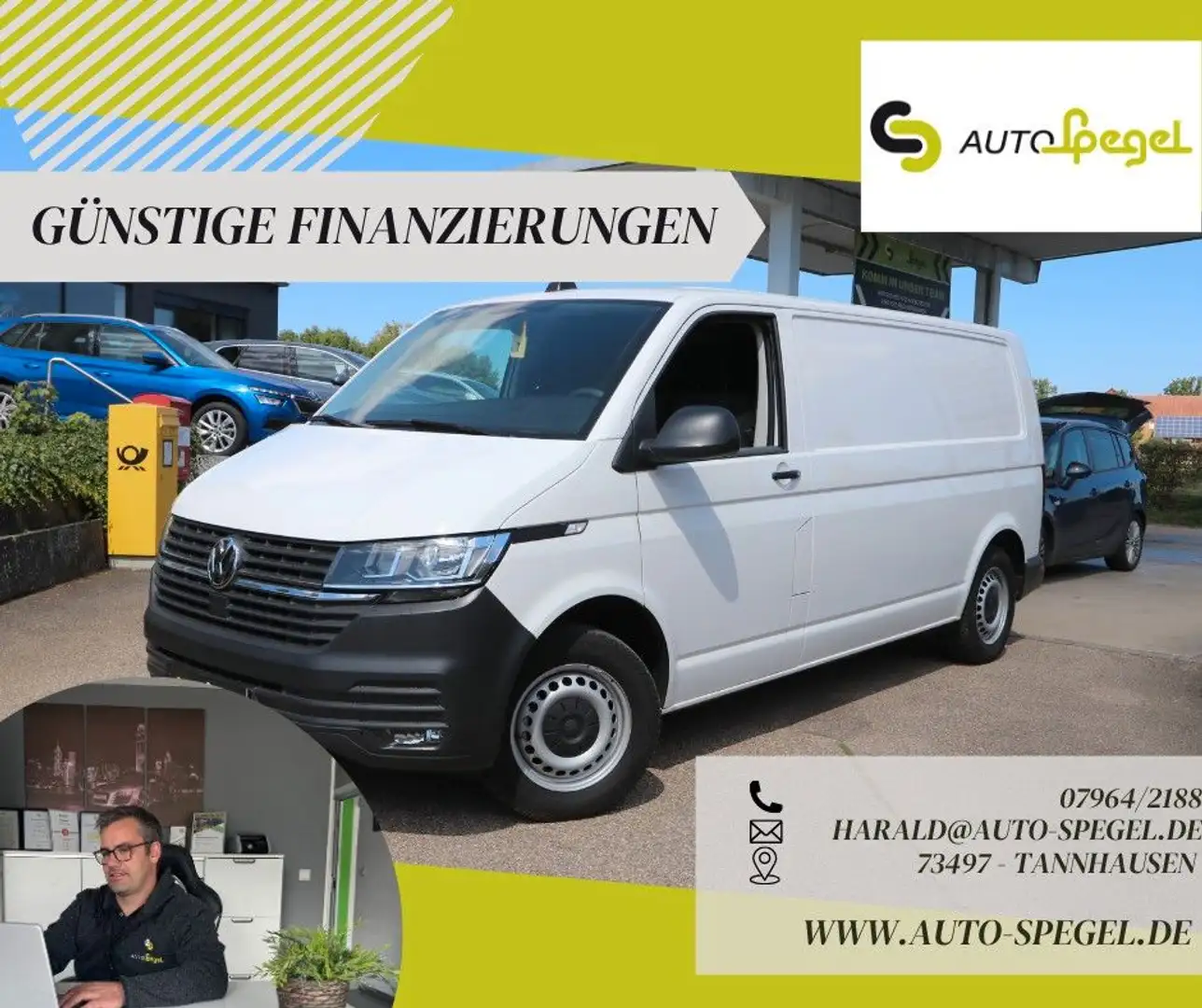 Volkswagen T6 Transporter T6.1 lang SHZ Bott Kamera Klima DAB Carplay Sthz Blanc - 1