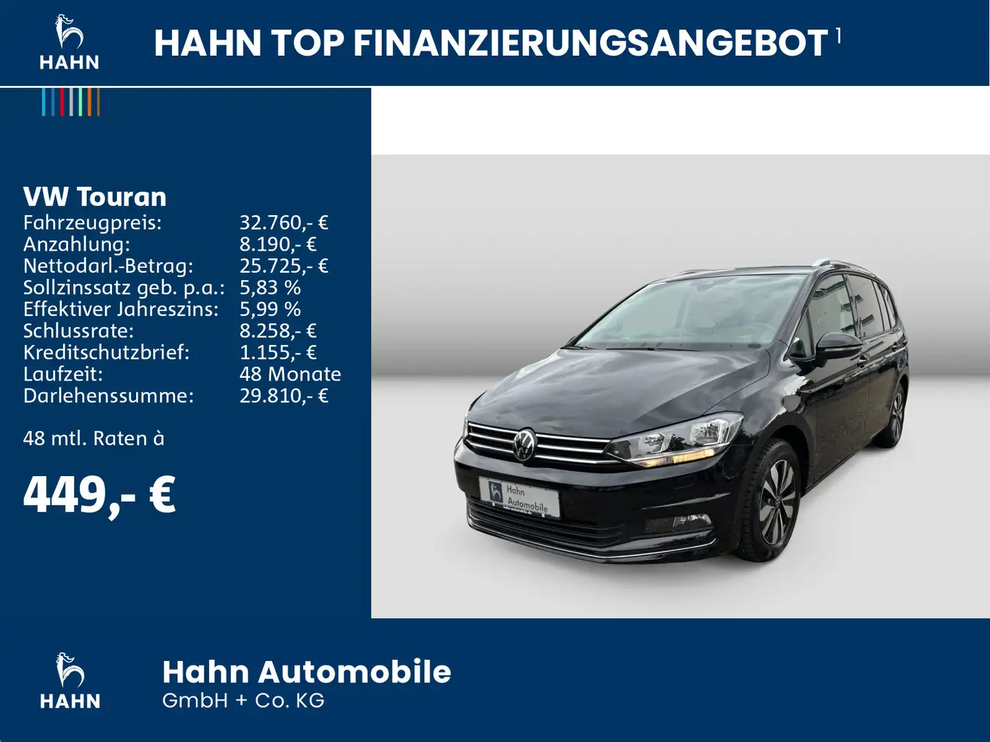 Volkswagen Touran 1.5TSI DSG Move 7-Sitze Navi PDC Sitzheiz Schwarz - 2