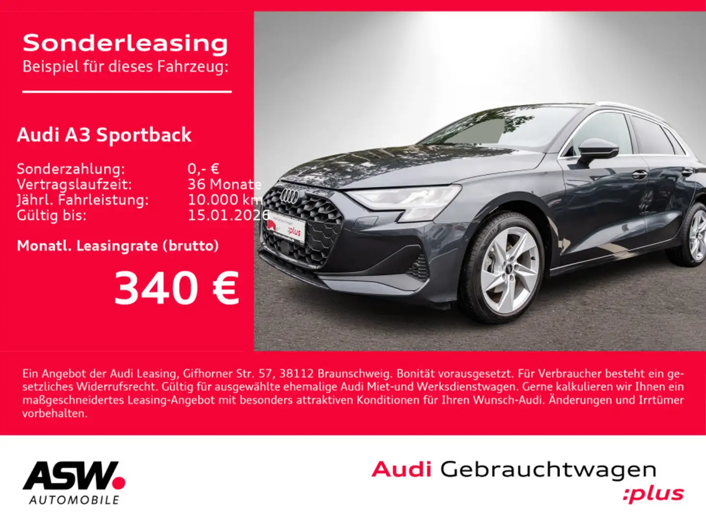 Audi A3 30TFSI Stronic NAVI LED SHZ PDC VC Grau - 1