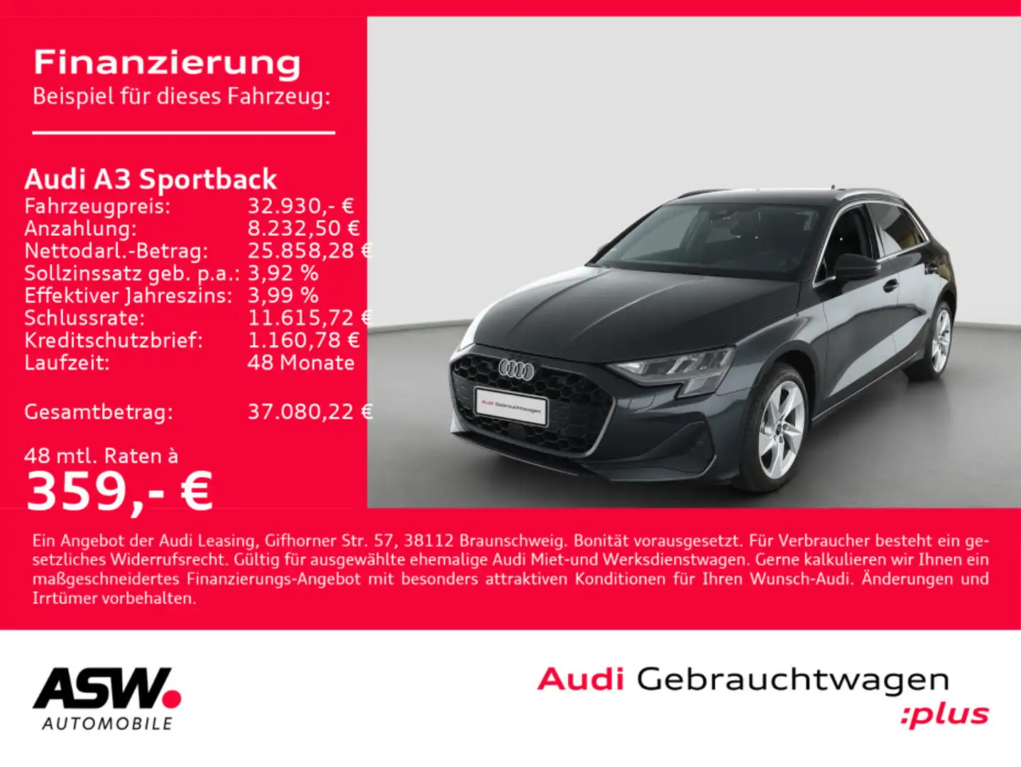 Audi A3 30TFSI Stronic NAVI LED SHZ PDC VC Grau - 1