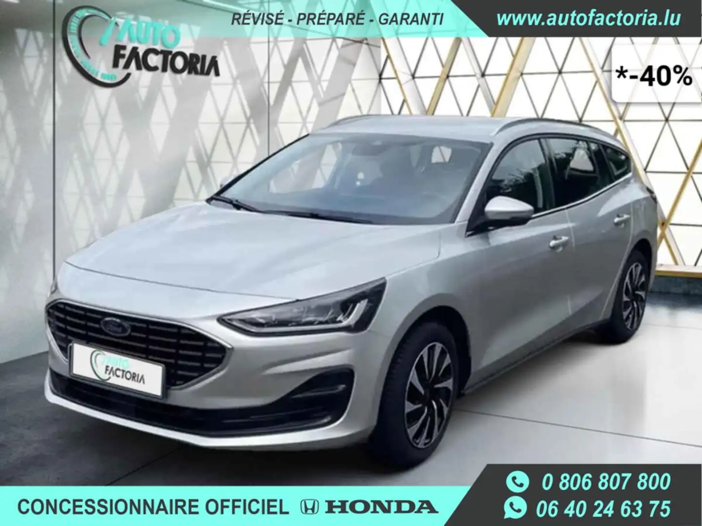 Ford Focus Break -40% 1.0 i 125cv +GPS+RADARS+LED+Options Argento - 1