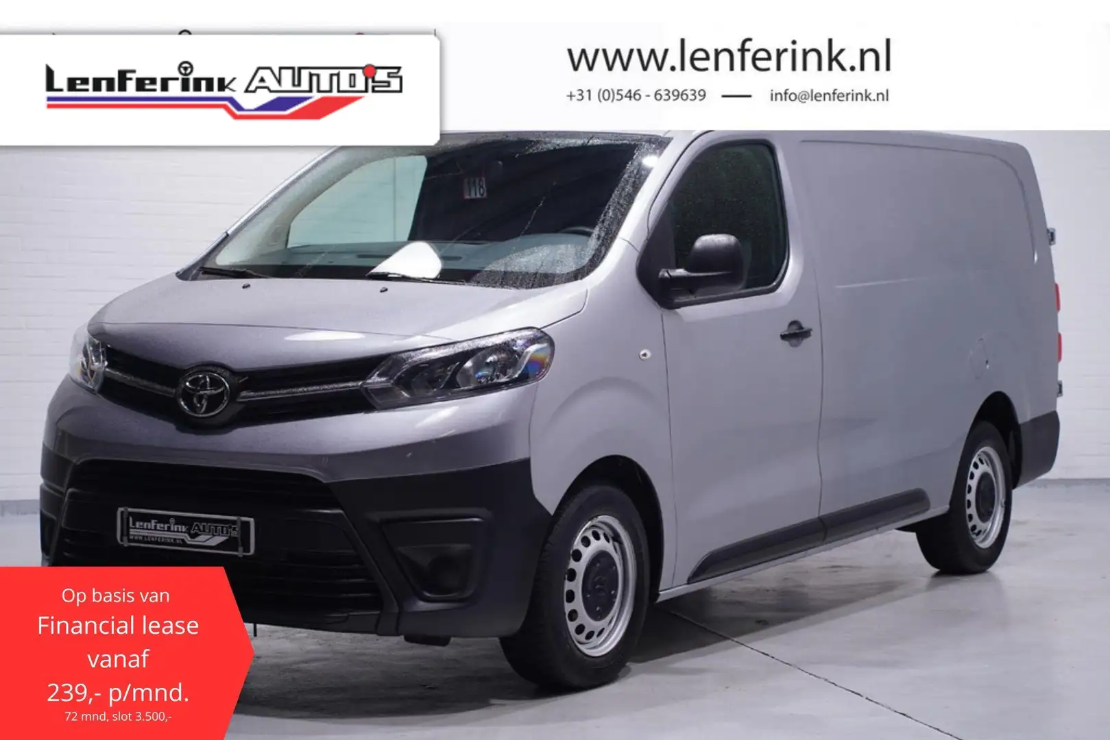 Toyota Proace 2.0 D-4D 122 pk L3 va 239,- p/mnd, Navi, Trekhaak Grijs - 1
