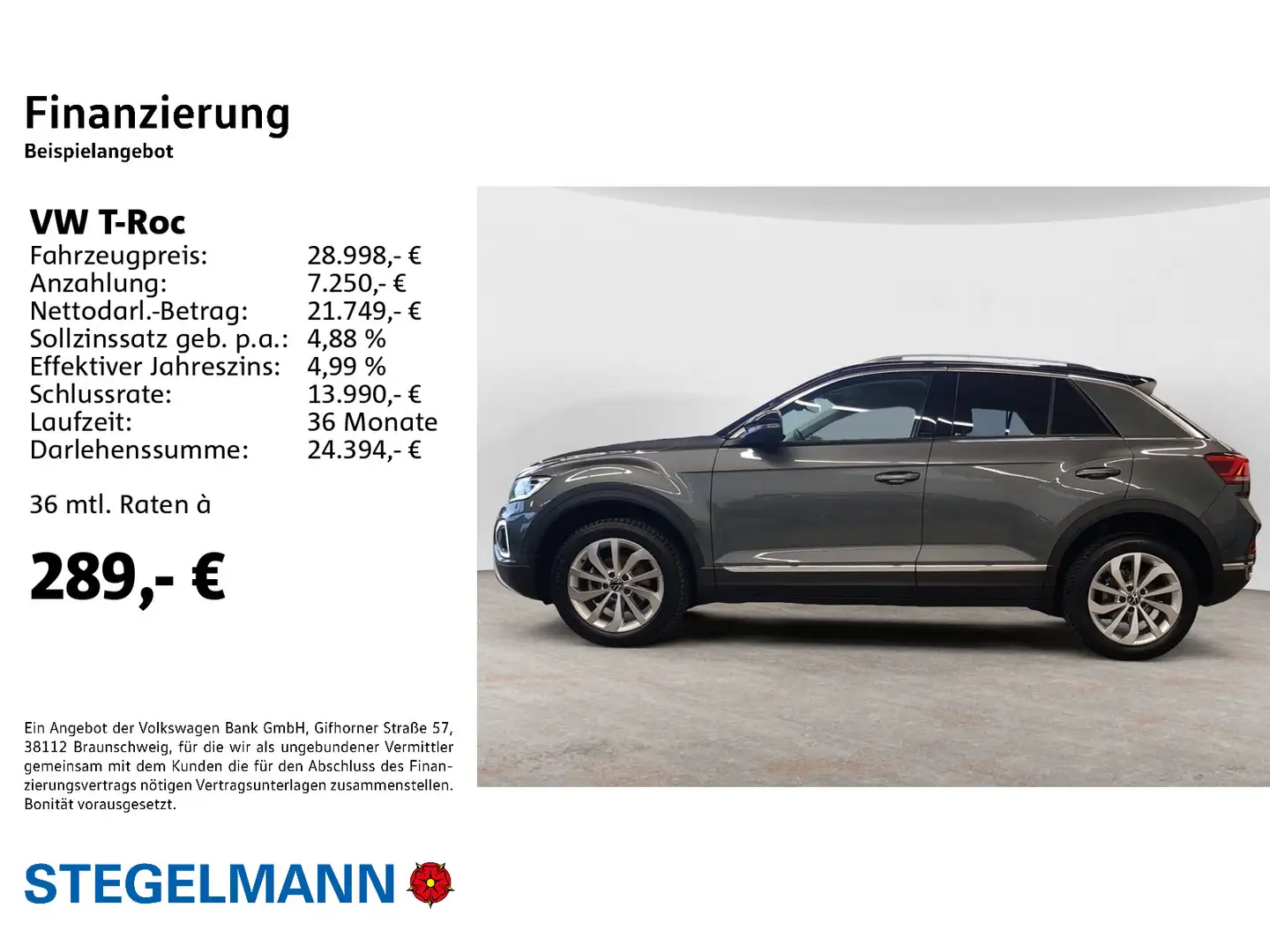 Volkswagen T-Roc 1.5 TSI DSG Facelift Style *LED*AHK*Navi* Grau - 2