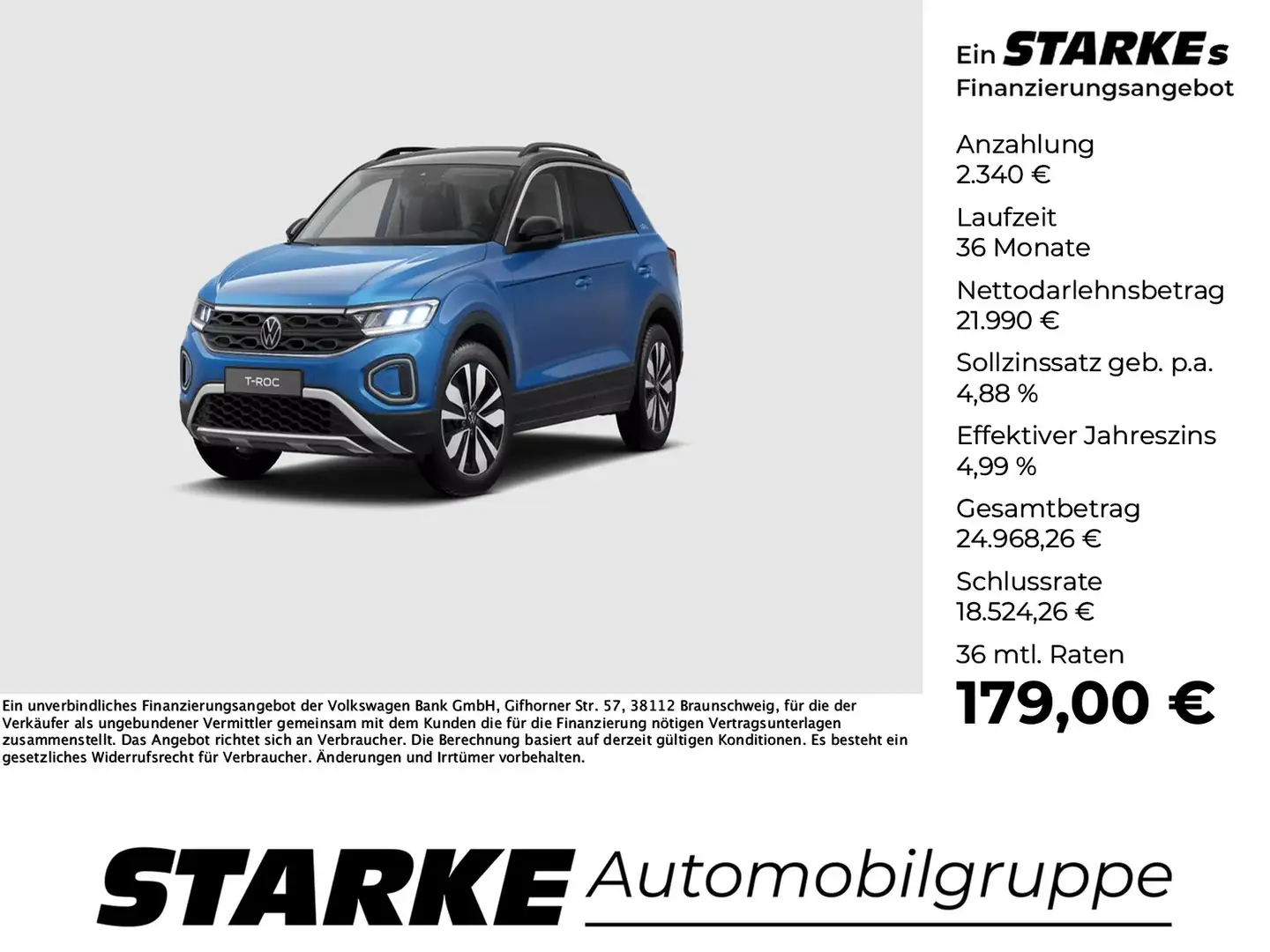 Volkswagen T-Roc 1.0 TSI Goal Blau - 1
