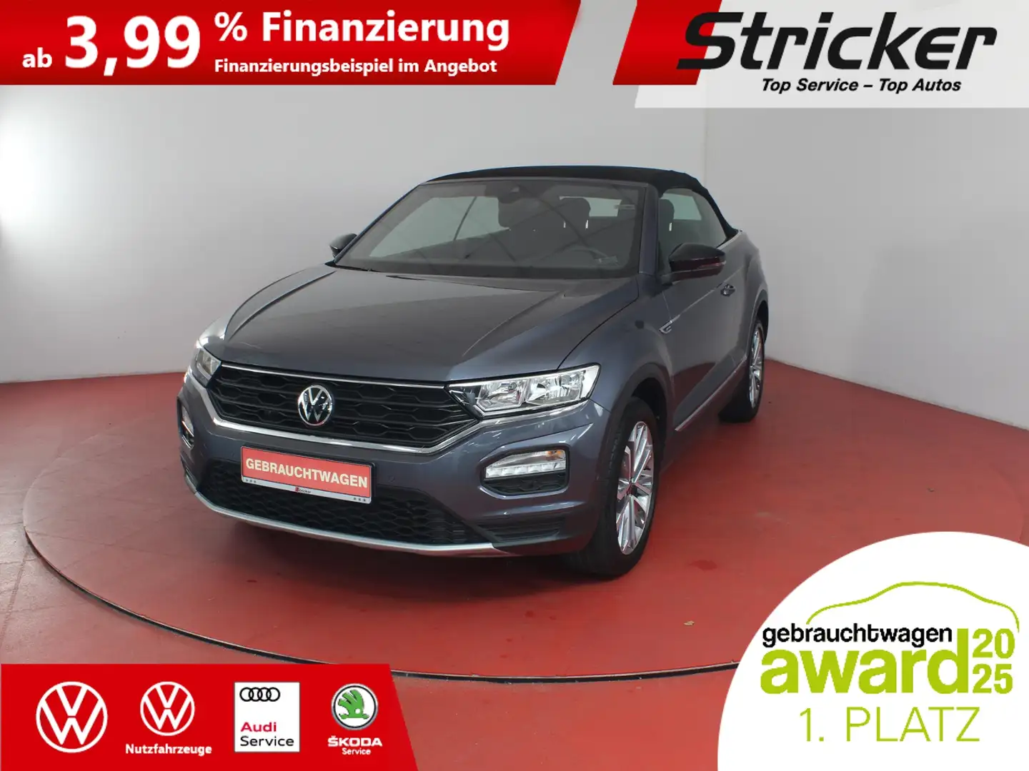 Volkswagen T-Roc Cabriolet 1.0TSI 261,-ohne Anzahlung Navi Kamera Grau - 2