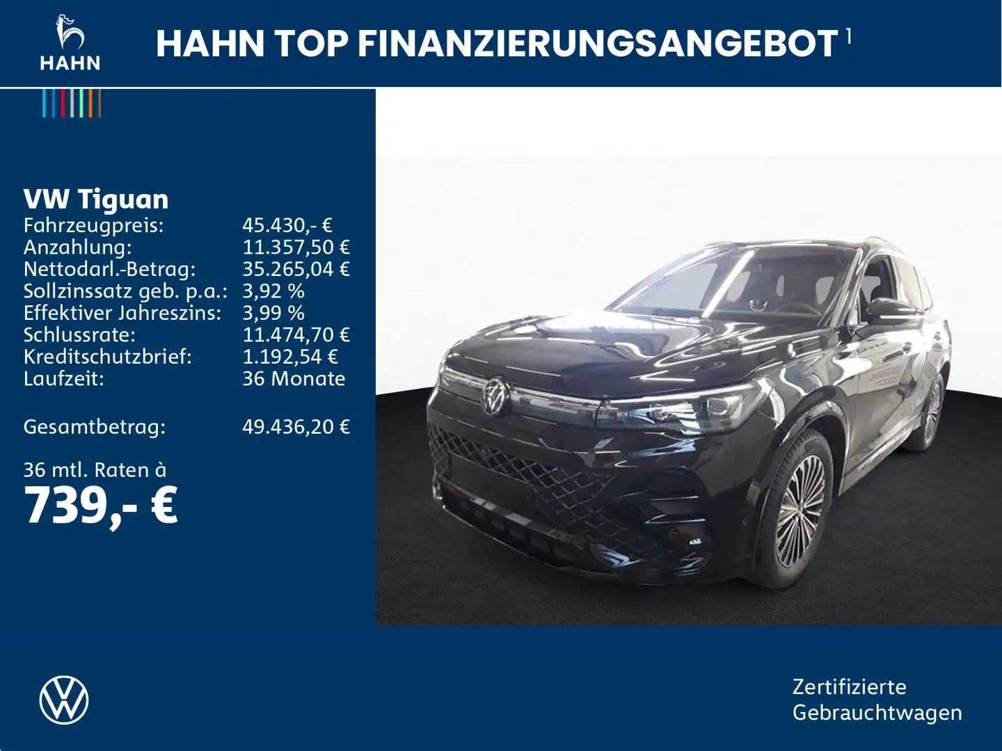Volkswagen Tiguan 2.0TDI R-Line Black Style 360° AHK LED+ Schwarz - 2