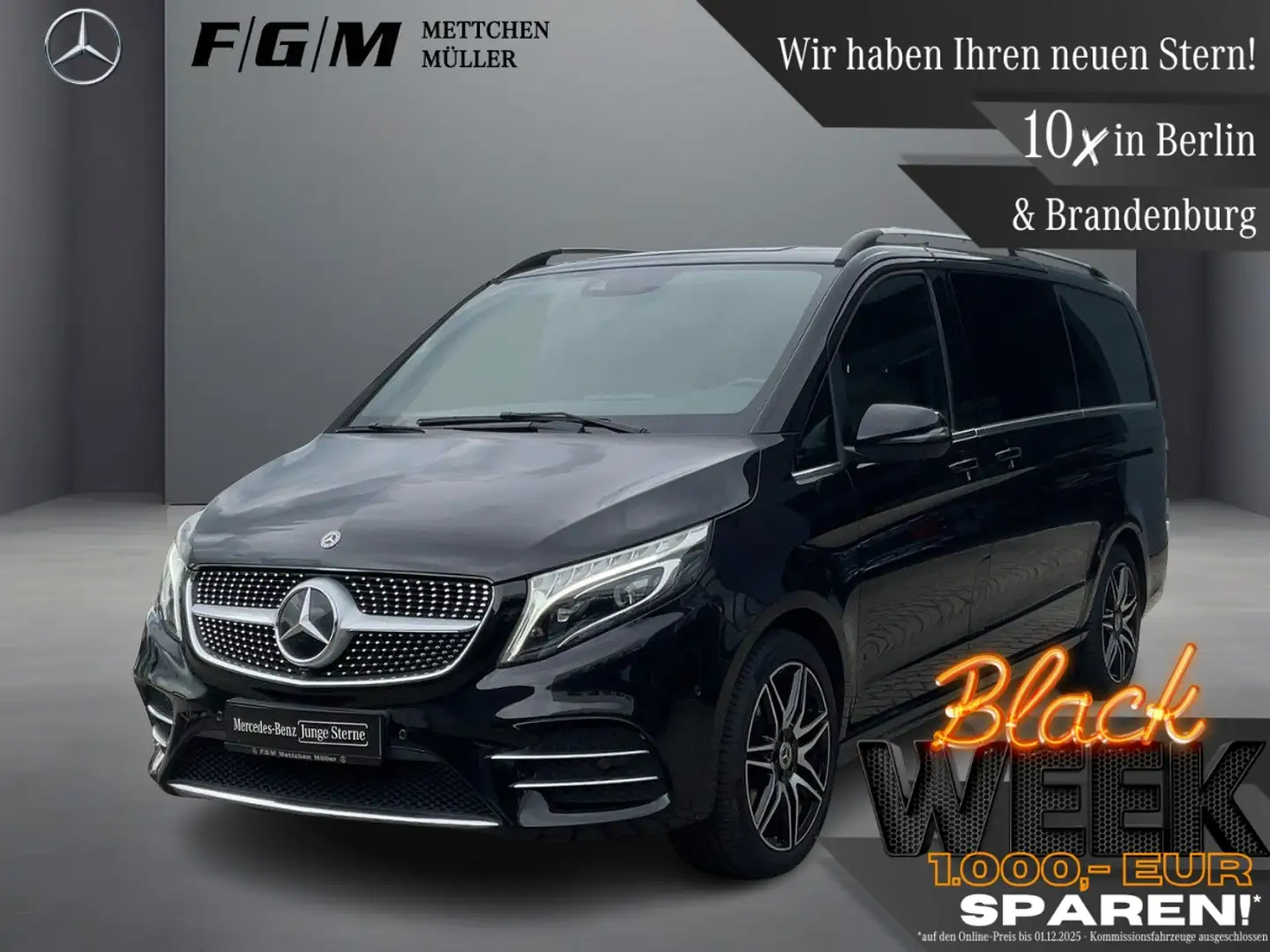 Mercedes-Benz V 300 d Avantgarde Burm|TWA|360|AHK|Distronic Schwarz - 1