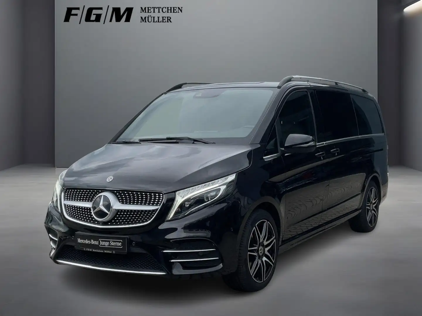 Mercedes-Benz V 300 d lang AMG Burm|TWA|360|AHK|Distron|Standhz Zwart - 1