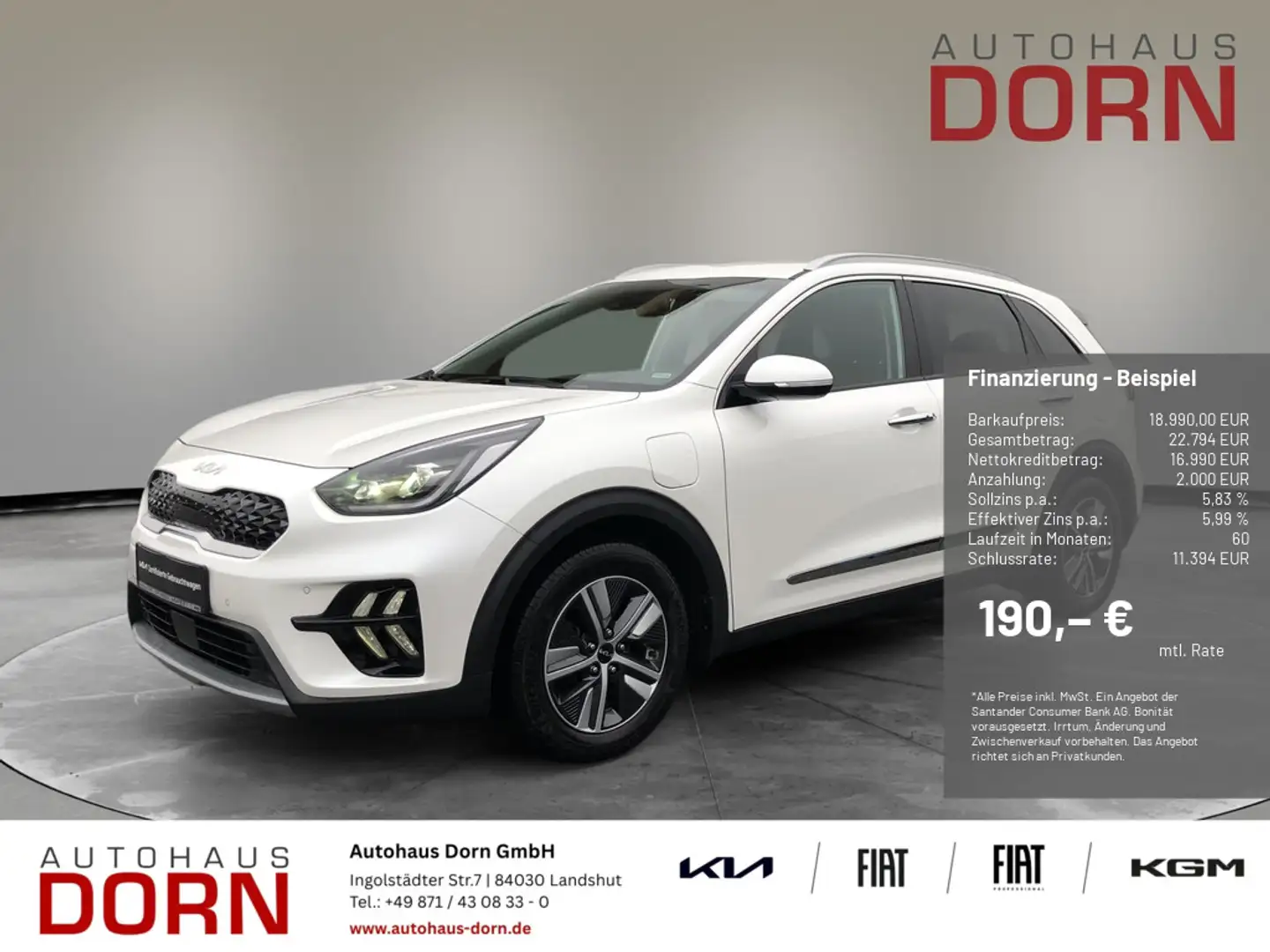 Kia Niro Spirit 1.6 PHEV Kamera Soundsystem uvm. Weiß - 1