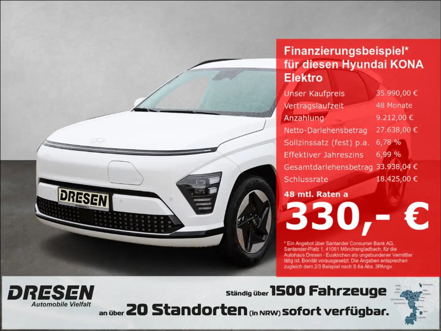 Hyundai KONA Trend-Paket/Elektr.Heckkl./Navi/Sitzheizung/Tempom Blanc - 1