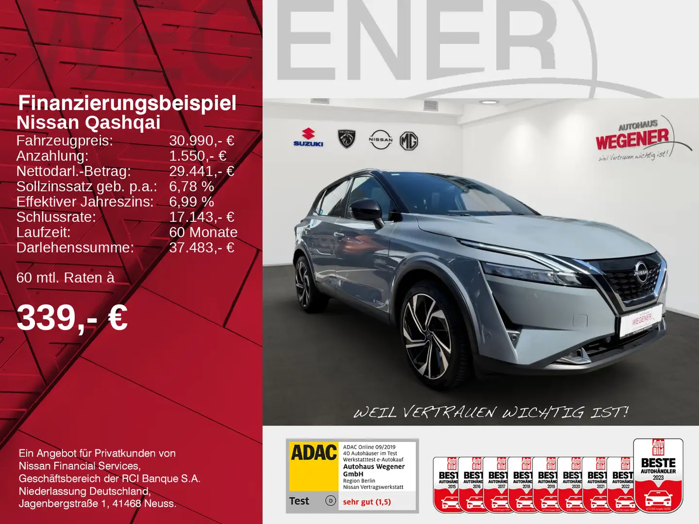 Nissan Qashqai QASHQAI 1.5 e-POWER TEKNA+ / 360 / MATRIX / MASS Schwarz - 2