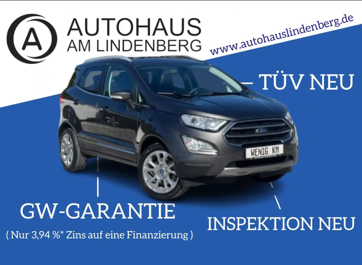 Ford EcoSport Titanium*57.000KM*NAVI*SHZ*R-KAM*LHZ Grau - 1