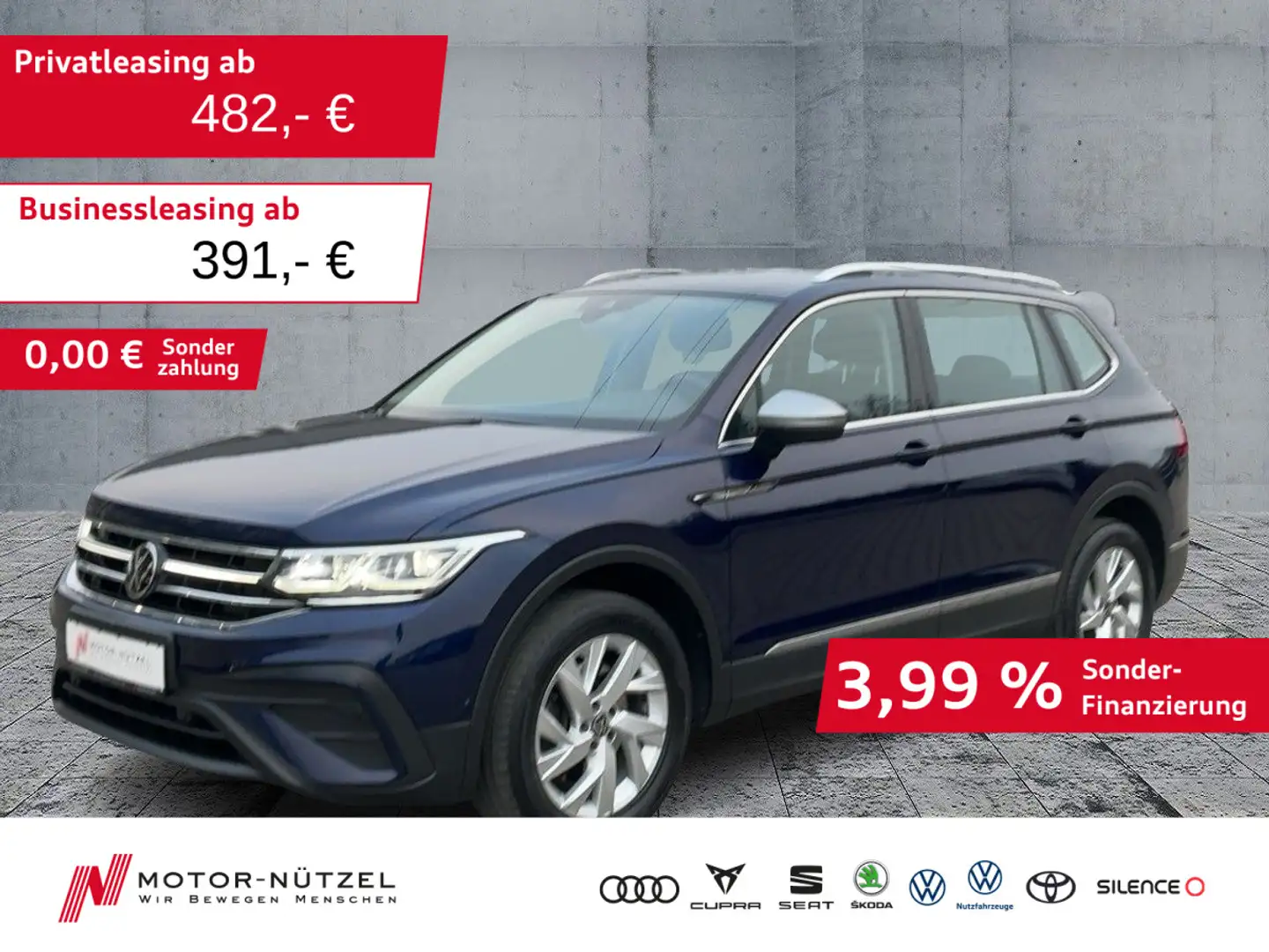 Volkswagen Tiguan Allspace 2.0 TSI DSG 4M LIFE MATRIX+AHK Blau - 1