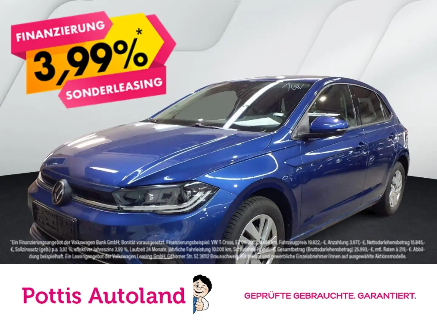 Volkswagen Polo 1.0 TSI DSG STYLE NAVI IQ.LIGHT SITZHZG PDC Blau - 1