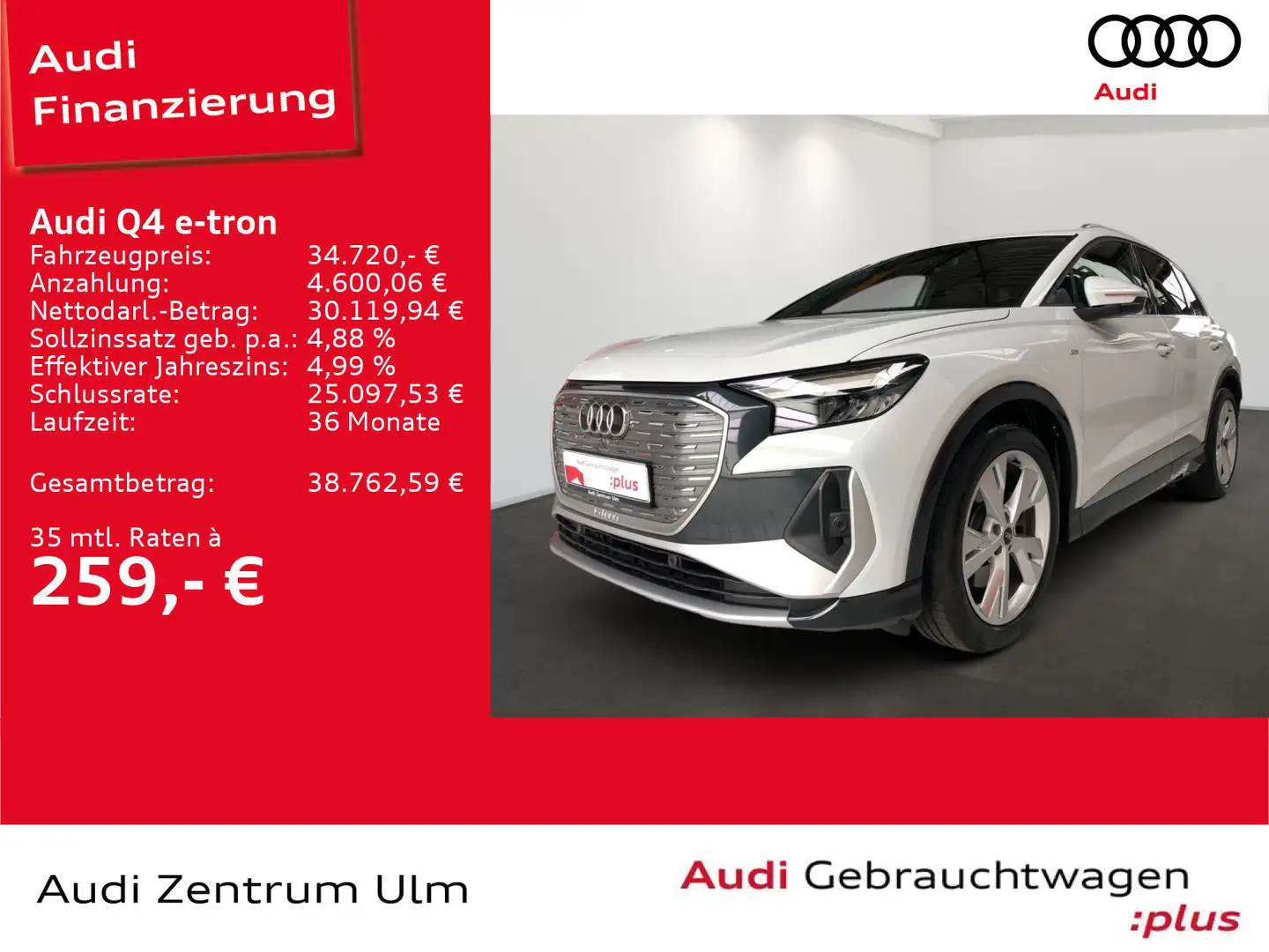 Audi Q4 e-tron 40 S-Line 20 ACC LED KEYLESS PDC SHZ Bianco - 1