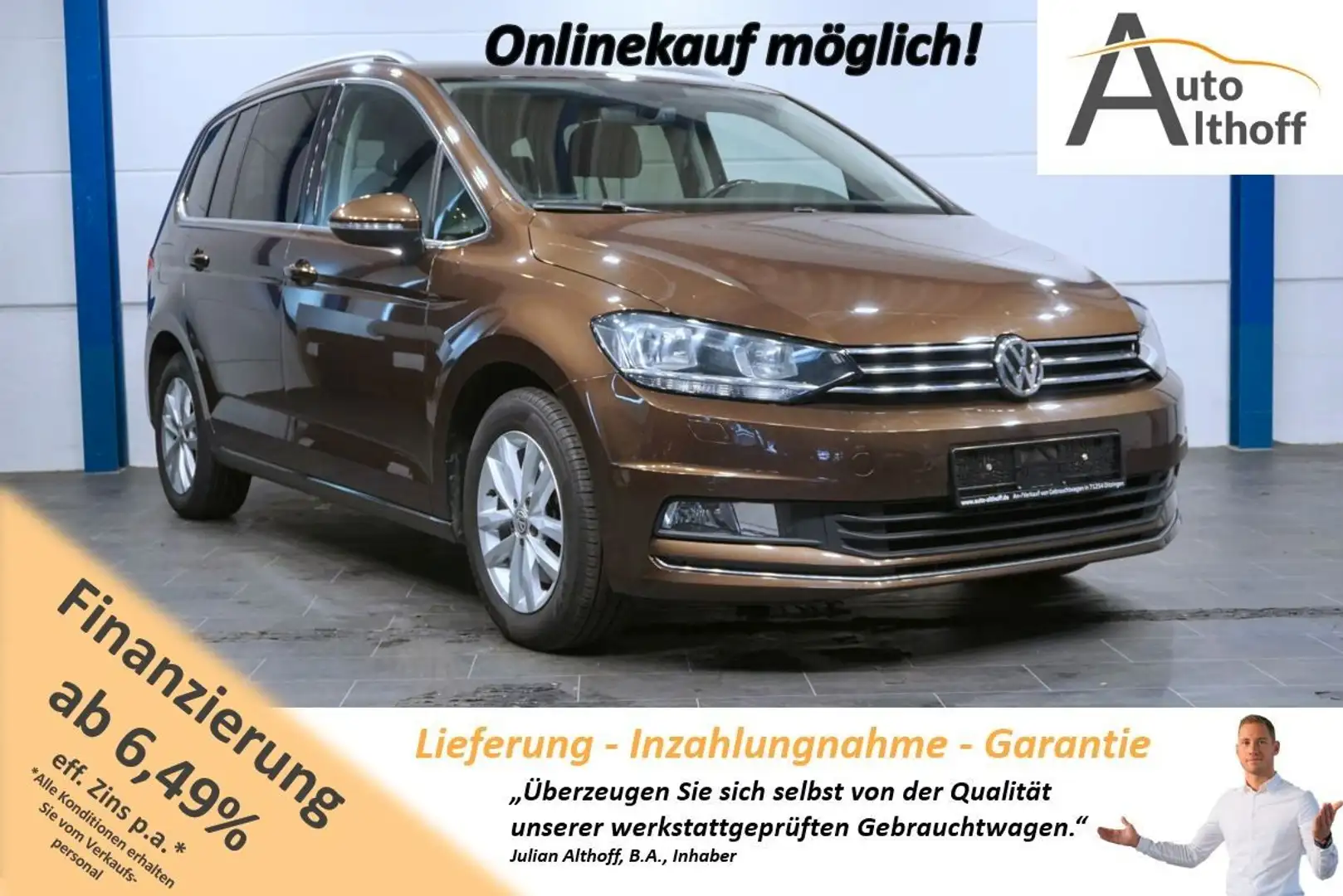 Volkswagen Touran 1.4TSI DSG Highline AHK ACC KAM SHZ PARK Marrone - 1