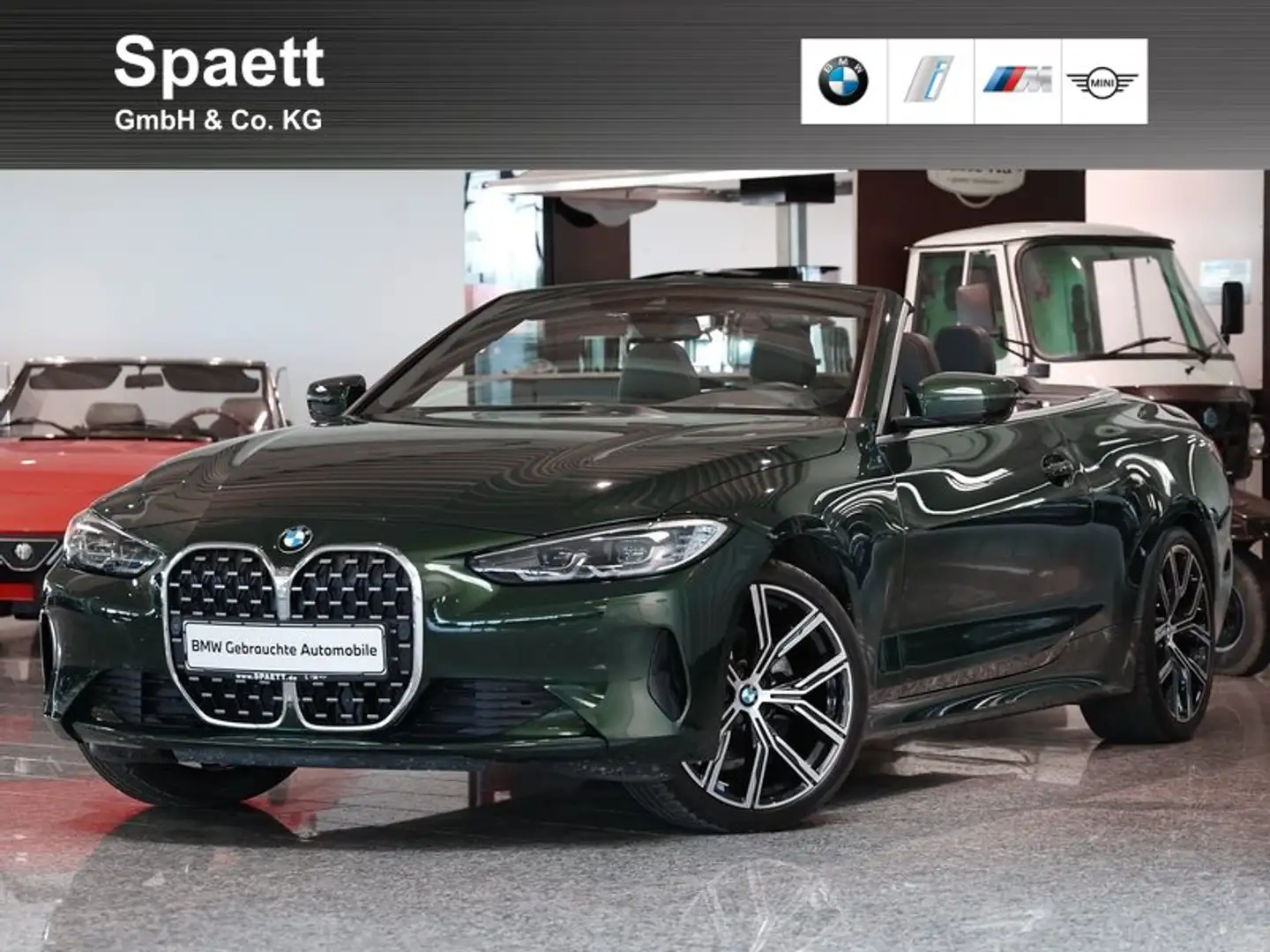 BMW 420 i Cabrio AHK HarmKar. LKHZ LivCockp.Prof. Grün - 1