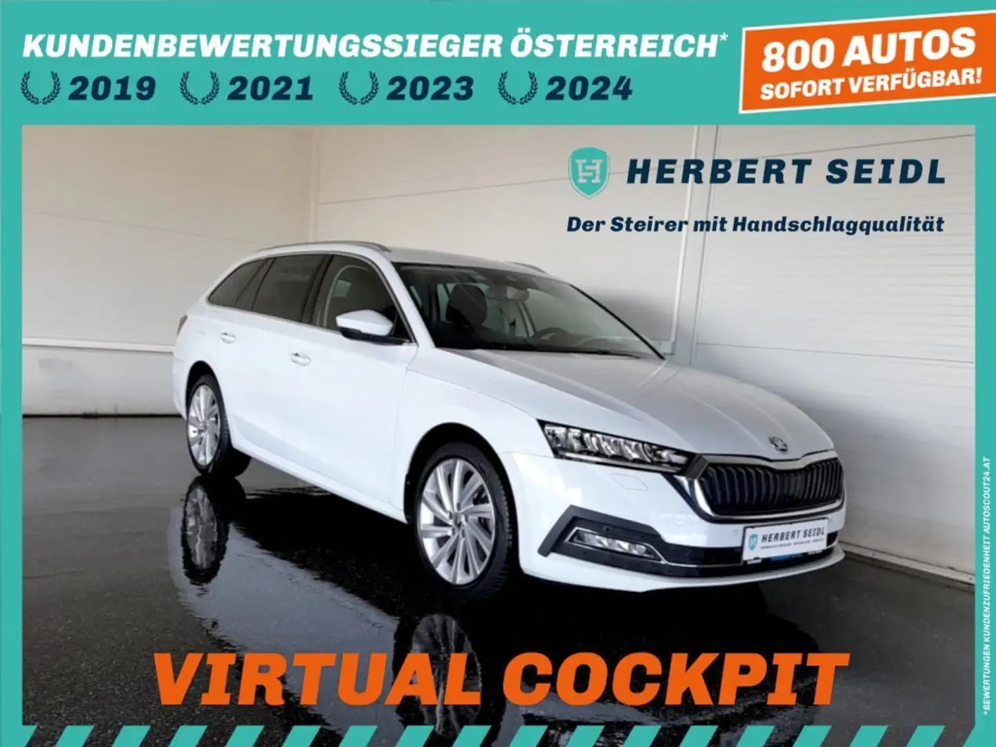 Skoda Octavia Combi STYLE PHEV DSG *18 ZOLL / DCC / HEAD-UP / VOLL-LED & DYN BLINKER / SPORT MASSAGESITZ / VIRTUELL / NAVI* Weiß - 1