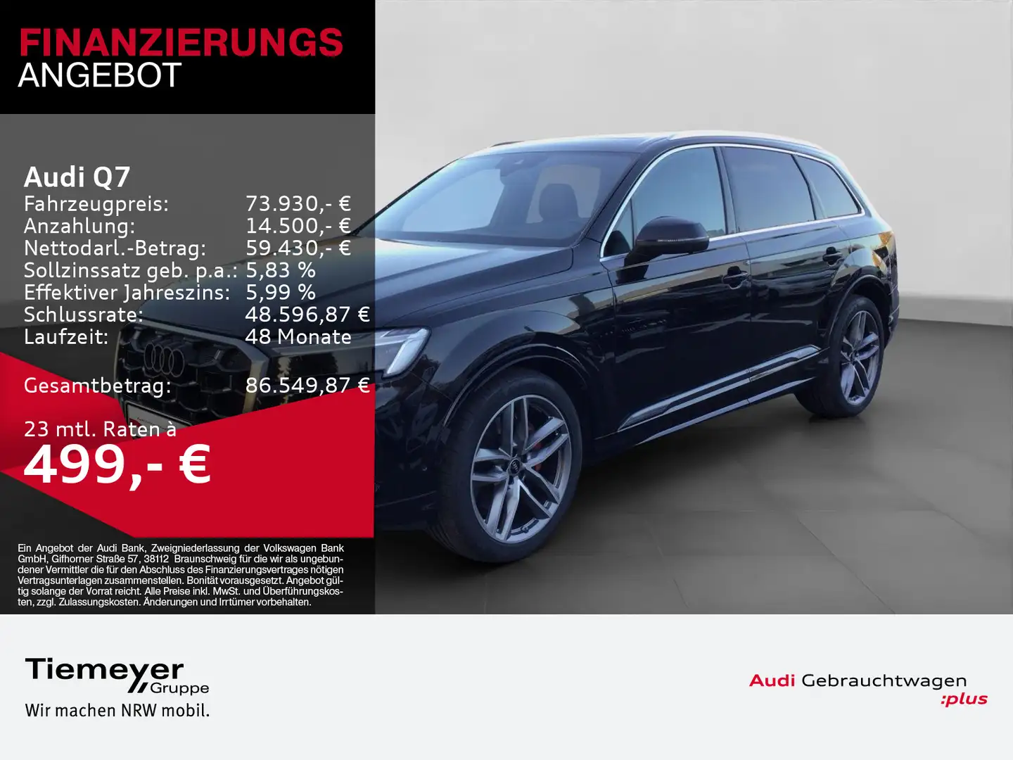 Audi Q7 50 TDI Q 2x S LINE 7SITZE LEDER PANO LM21 Schwarz - 1