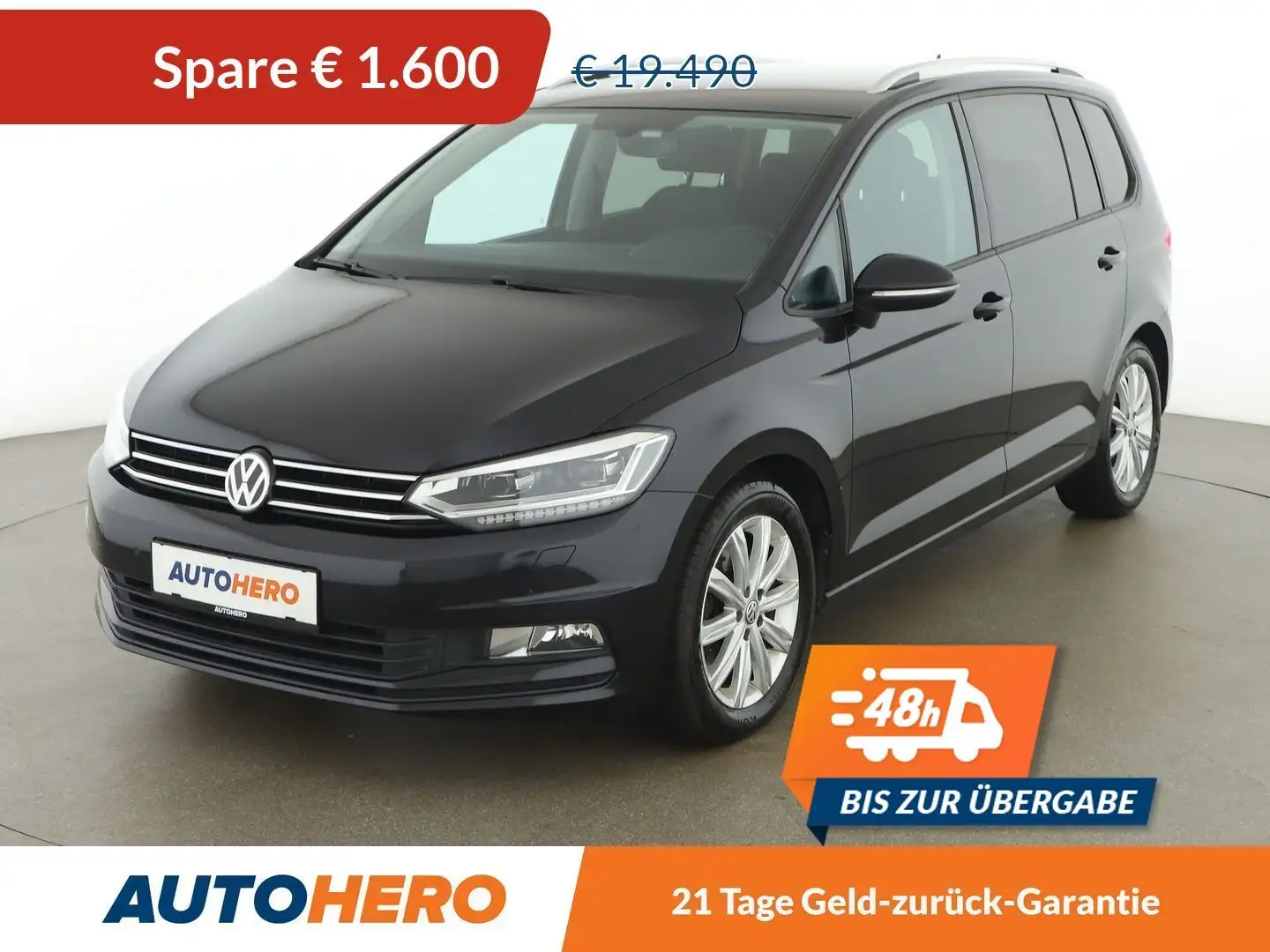 Volkswagen Touran 1.6 TDI Comfortline BM Aut. *ACC*LED*CAM*AHK* Schwarz - 1
