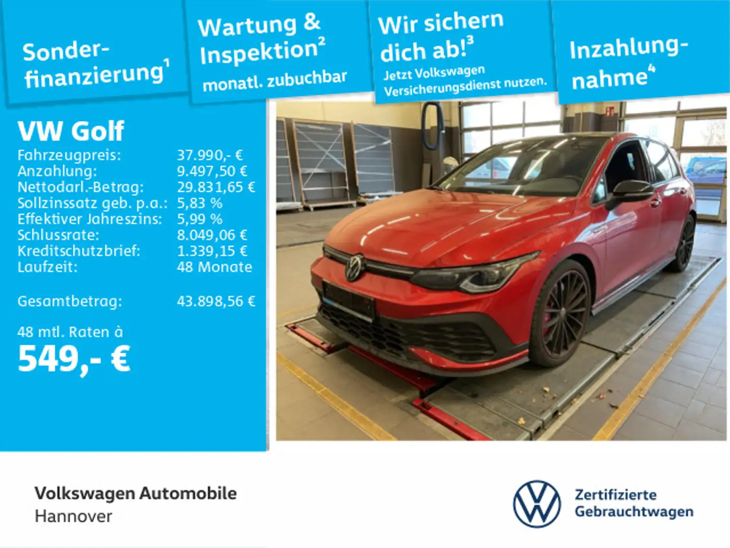 Volkswagen Golf GTI Golf VIII 2.0 TSI DSG GTI Clubsport Rot - 1
