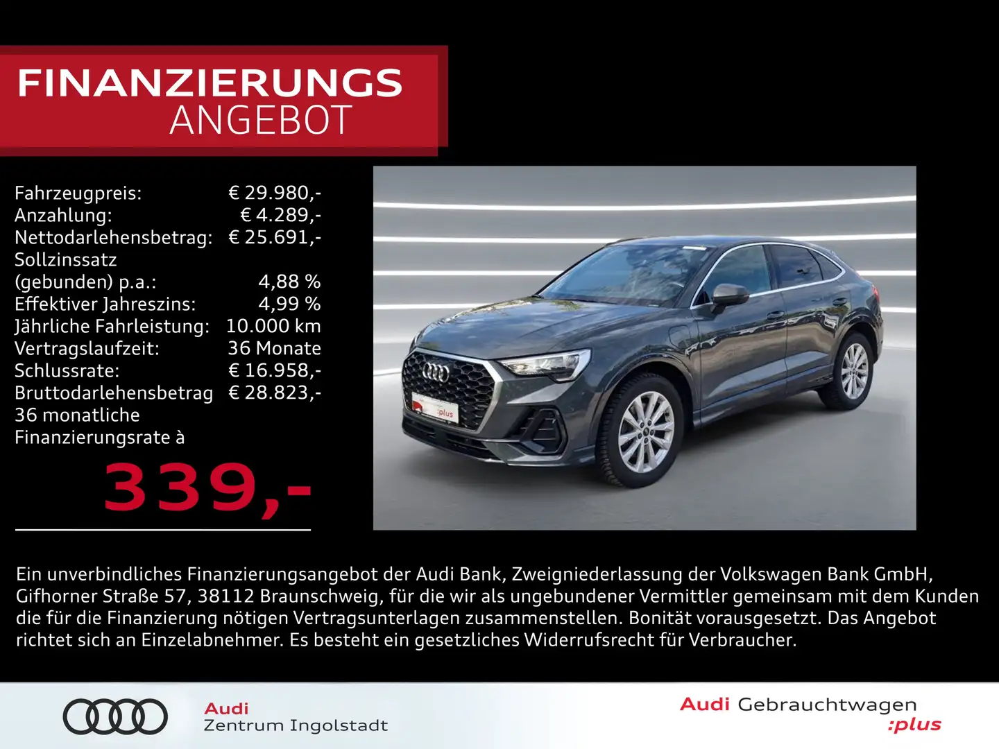 Audi Q3 Sportback 45 TFSI e NAVI AHK virtual+ Kamera Gris - 1
