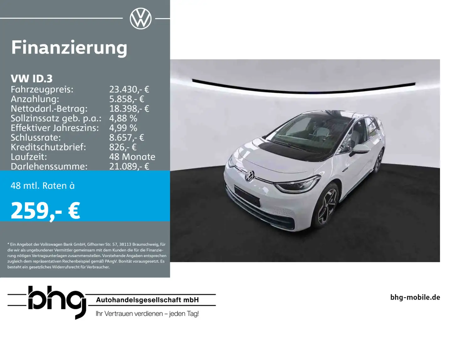Volkswagen ID.3 Performance Upgrade Pro Family *PANO*KEYLES Weiß - 1