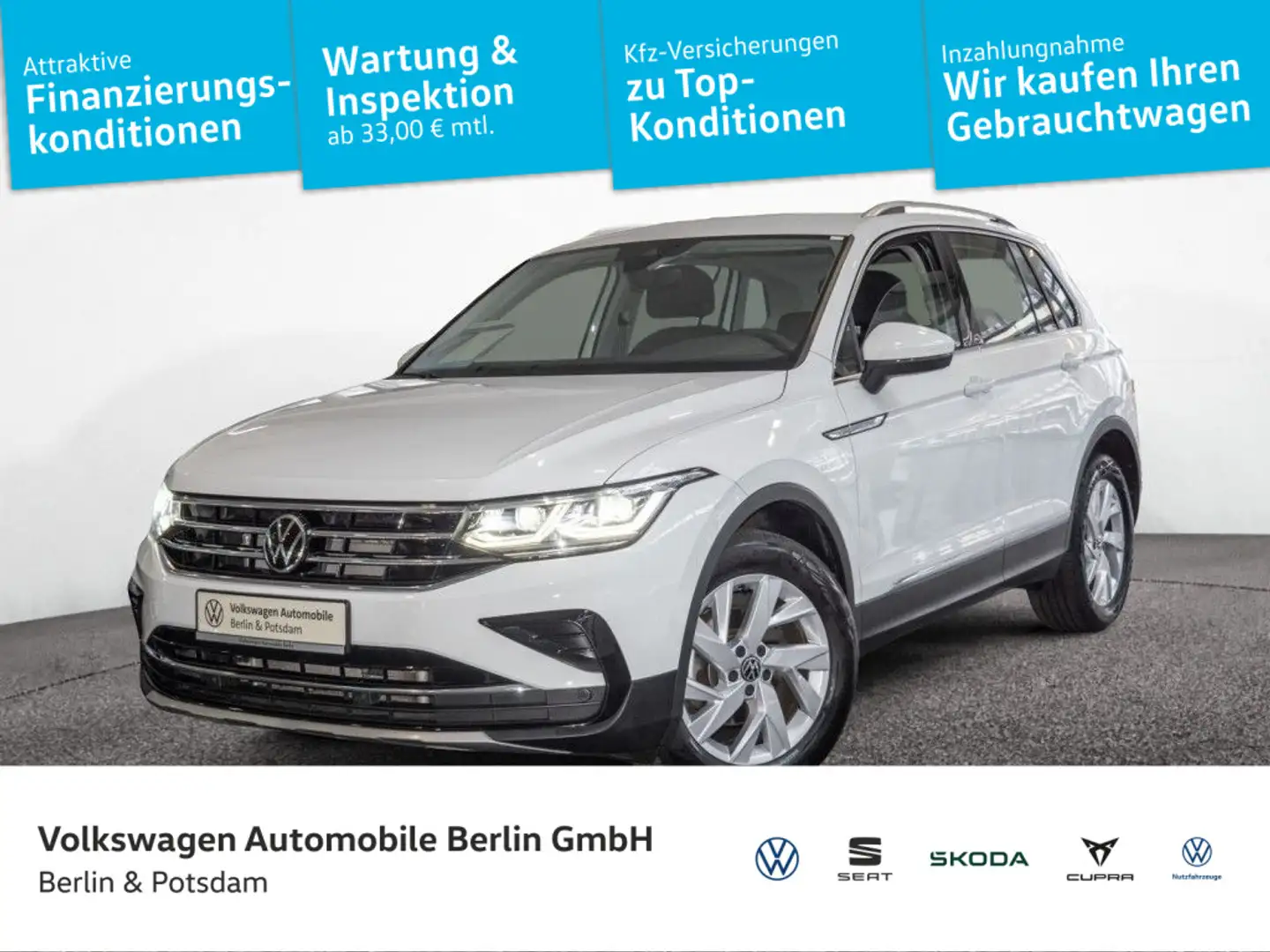 Volkswagen Tiguan 2.0 TDI Elegance Navi AHK Keyless Matrix- Blanc - 1
