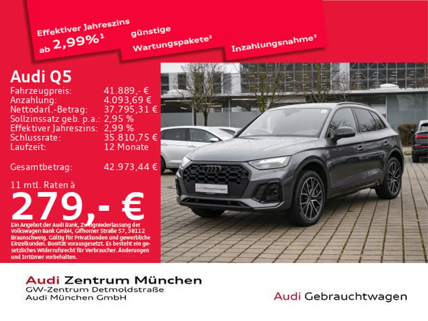 Audi Q5 40 TDI qu. S tronic 2x S line AHK/Navi+/Kamer Grau - 1