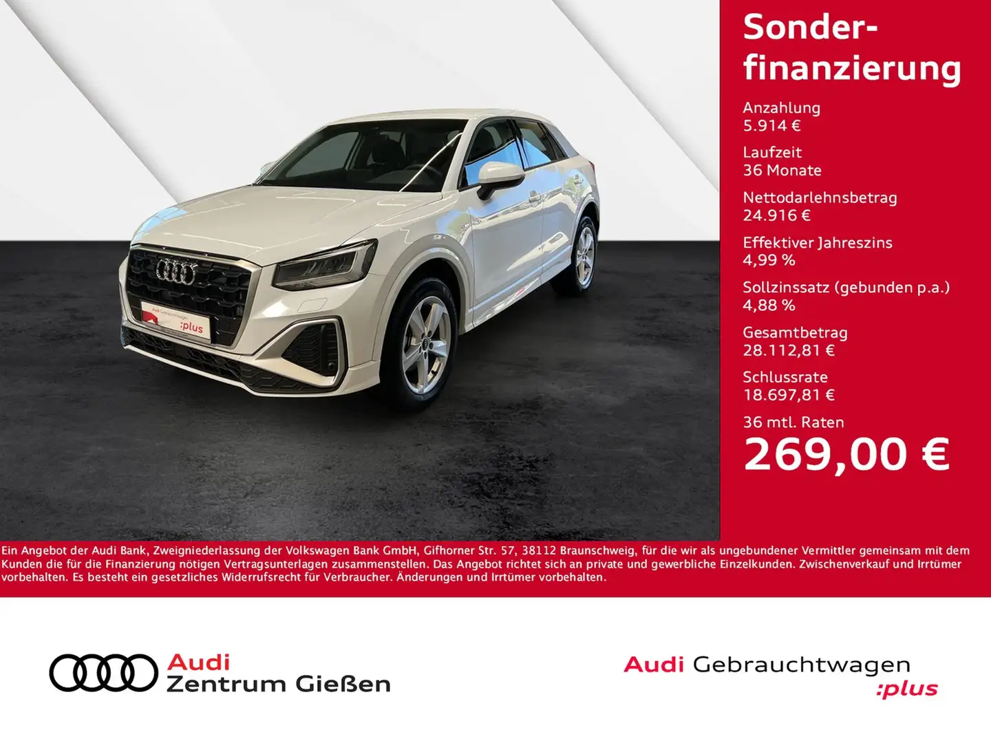 Audi Q2 35 TFSI S tronic S line Assistenzpaket Kamera Weiß - 1