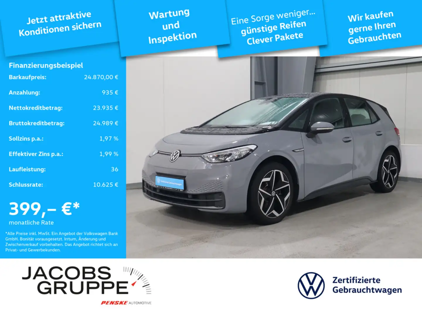 Volkswagen ID.3 Pro S APP*SHZ*ACC*Klima Gris - 1