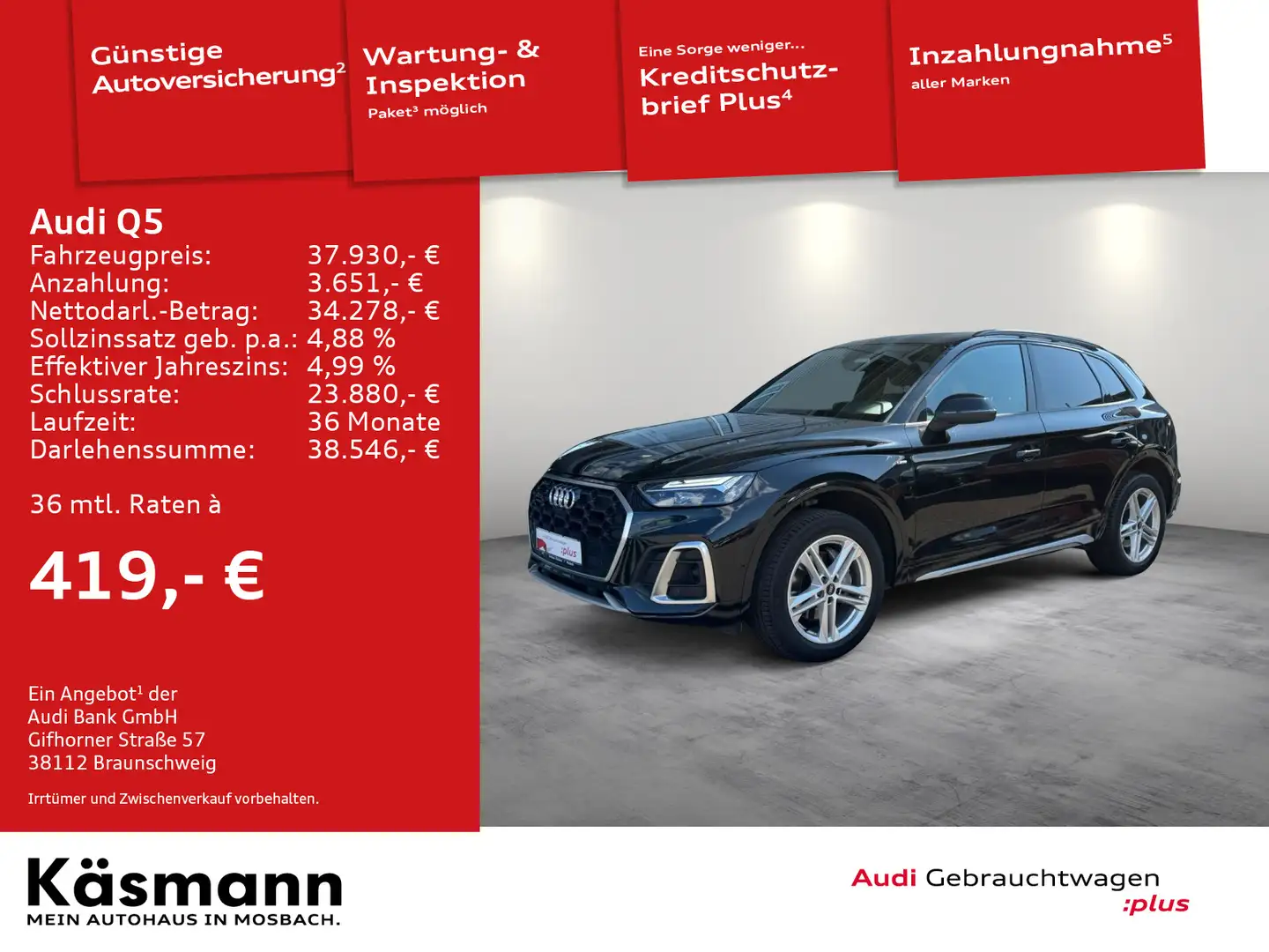 Audi Q5 S line 40TDI quattro 2xS line KAM NAV ACC LED Schwarz - 1