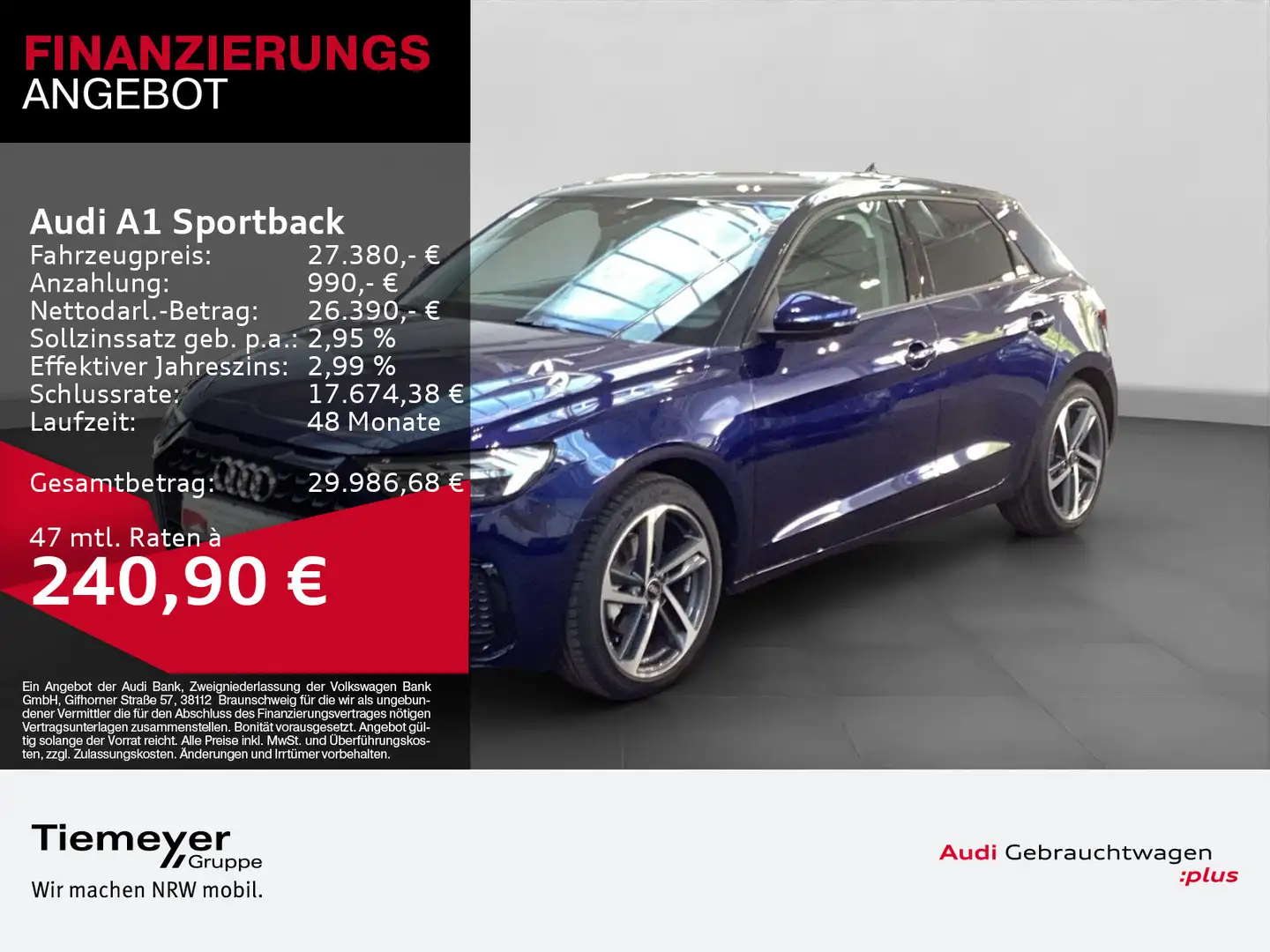 Audi A1 35 TFSI ADVANCED LM17 NAVI+ LED SPO Blau - 1