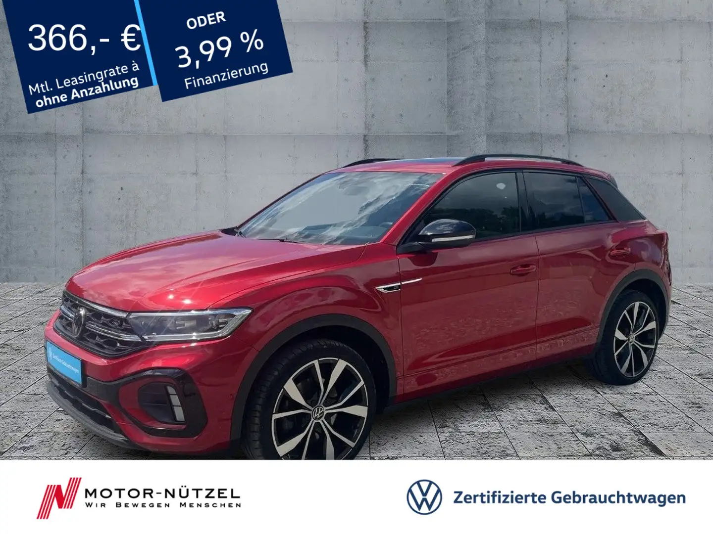 Volkswagen T-Roc 2.0 TDI DSG R-LINE 5JG+NAVI+AHK+PANO+STHZG Rot - 1