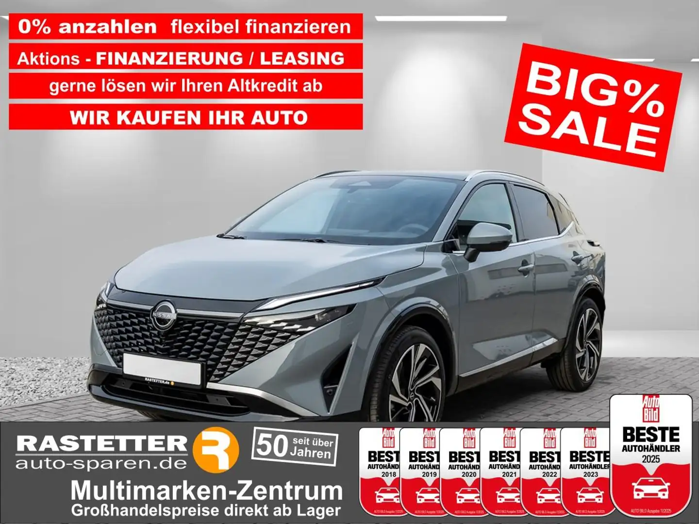Nissan Qashqai 4x4 tekna Plus facelift+Leder+Pano+20Z+ProPILOT+Bo Grau - 1