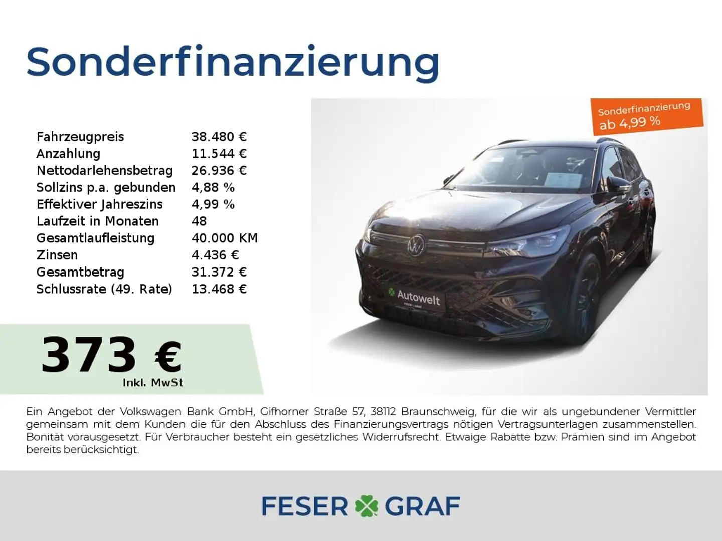 Volkswagen Tiguan 1.5 eTSI R-Line BlackStyle DSG IQ-Light Schwarz - 1