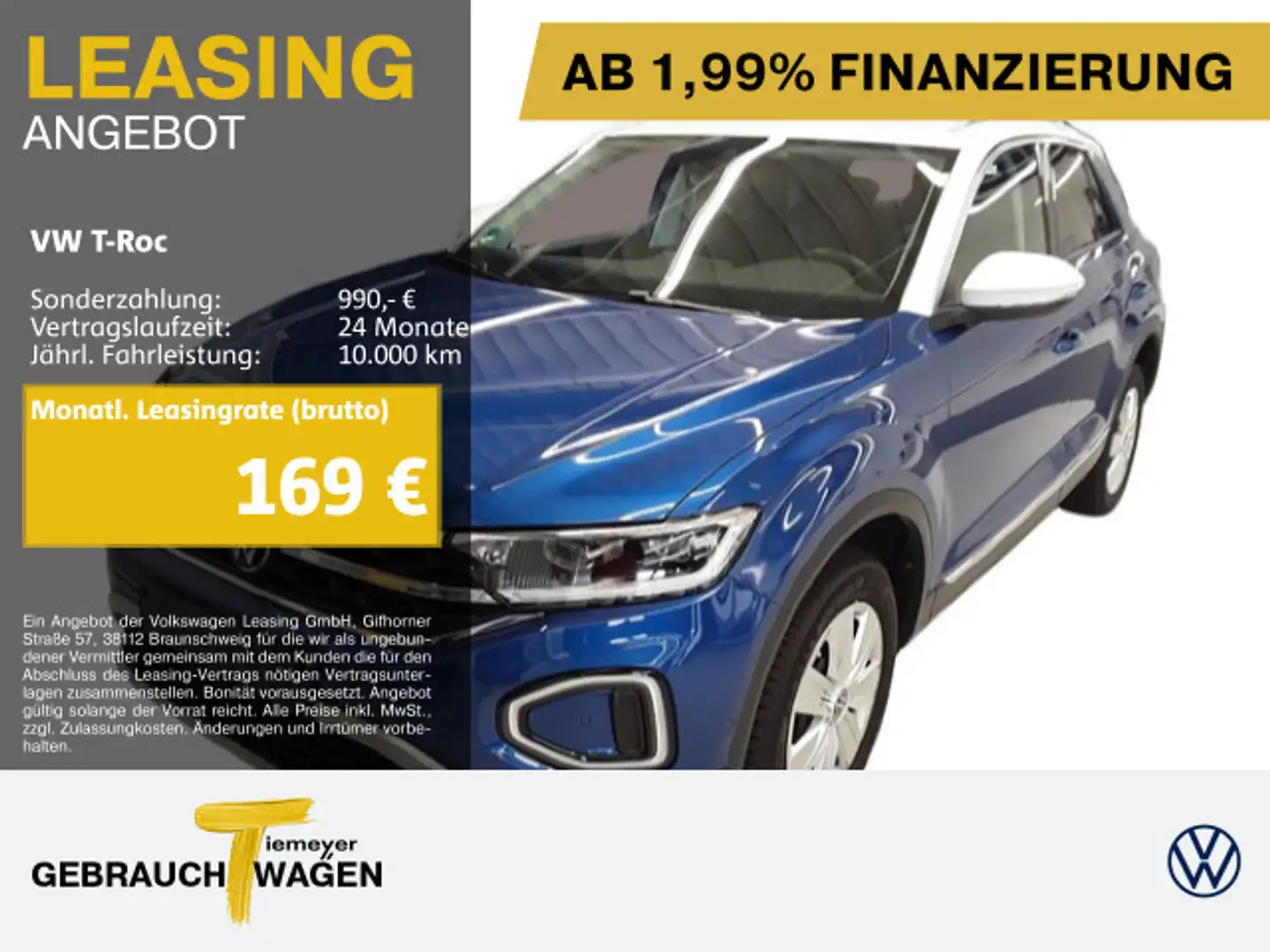 Volkswagen T-Roc 2.0 TDI STYLE AHK NAVI KAMERA LED Blau - 1