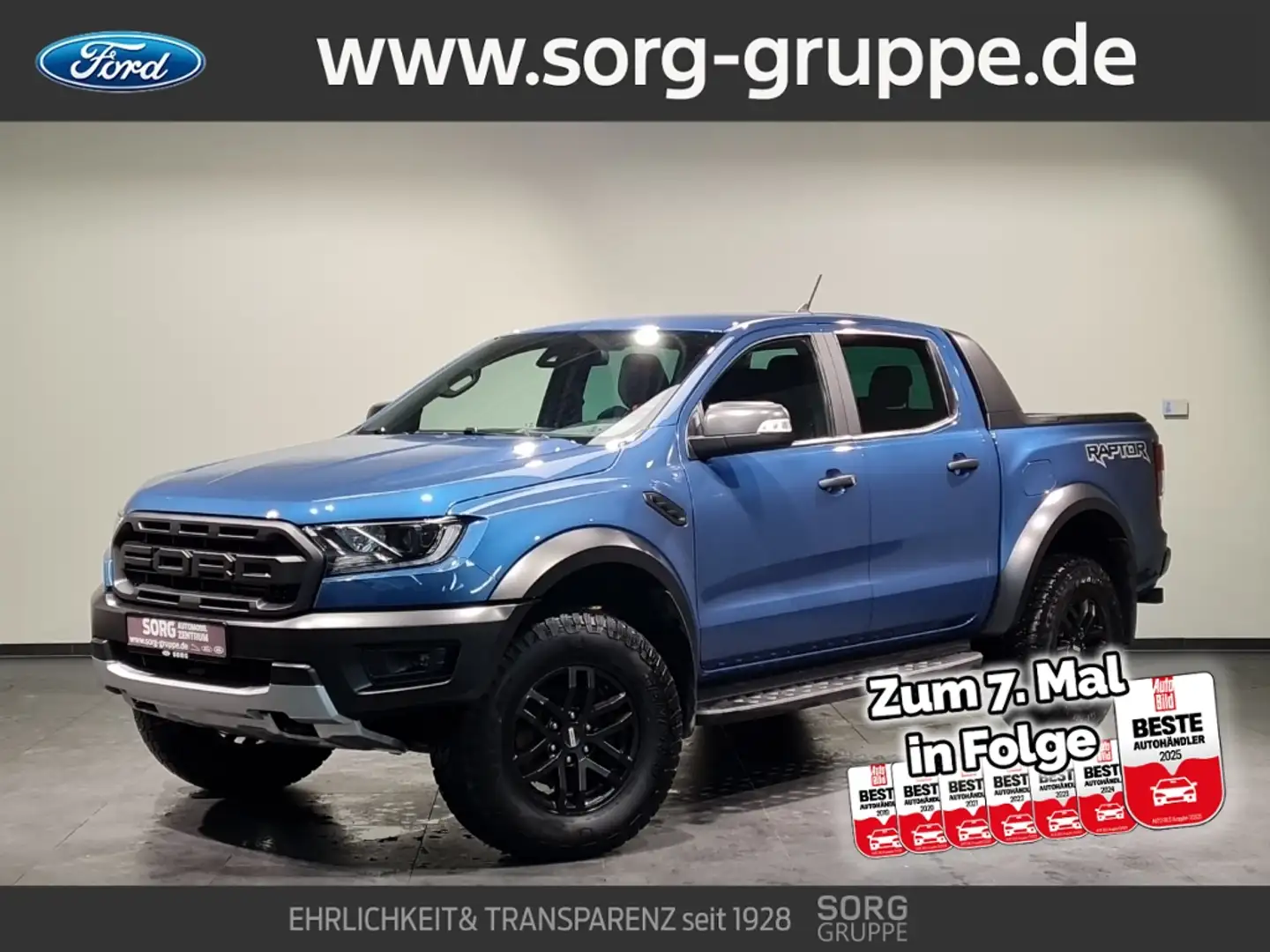 Ford Ranger 2.0 TDCI Raptor*4x4*AHK*STANDHZG*LED* Bleu - 1