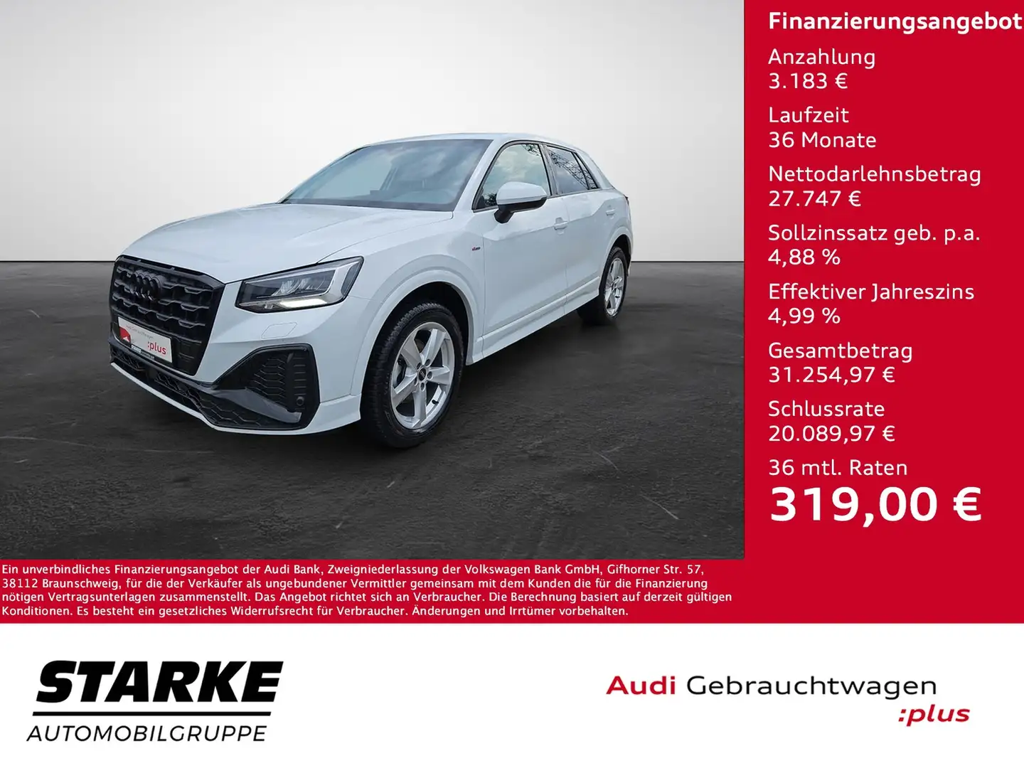 Audi Q2 S line 35 TFSI S tronic S line NaviPlus LED Opt... Weiß - 1