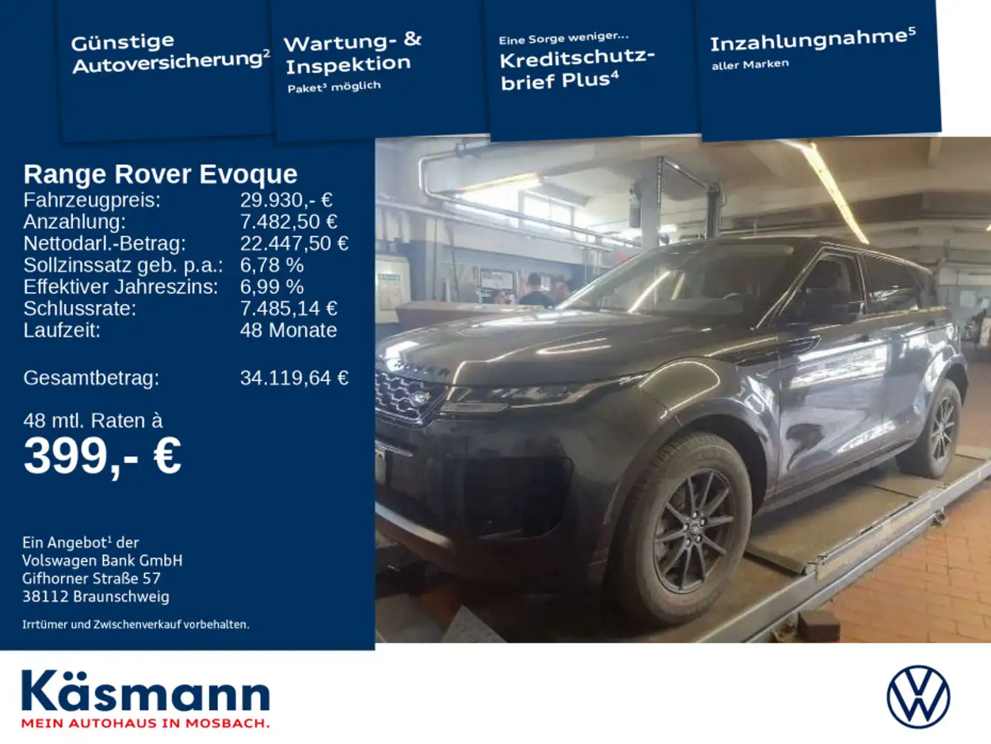 Land Rover Range Rover Evoque D165 AHK LED 360 CARPLAY Grau - 1