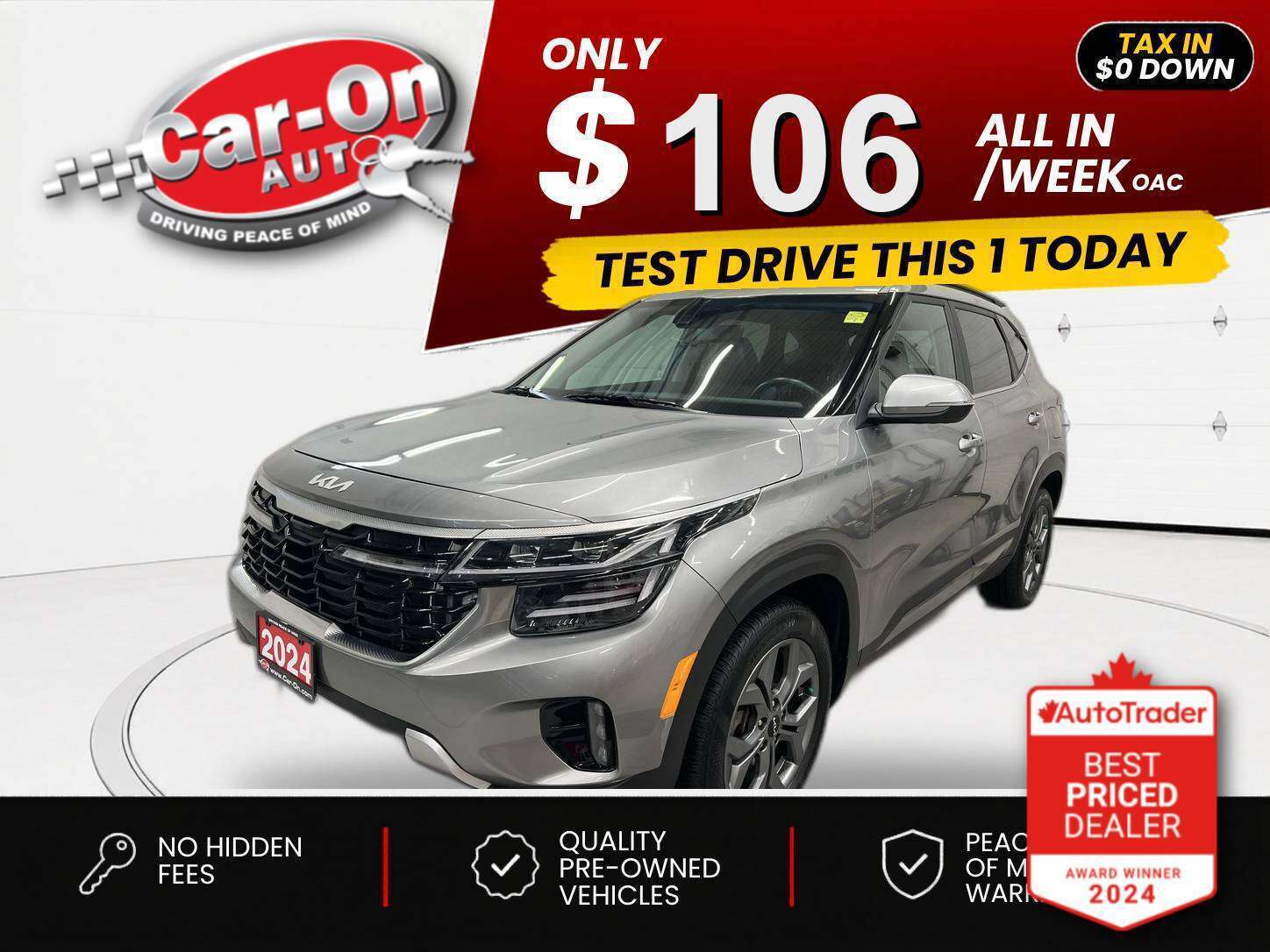 Gray 2024 Kia Seltos All-Wheel Drive Automatic