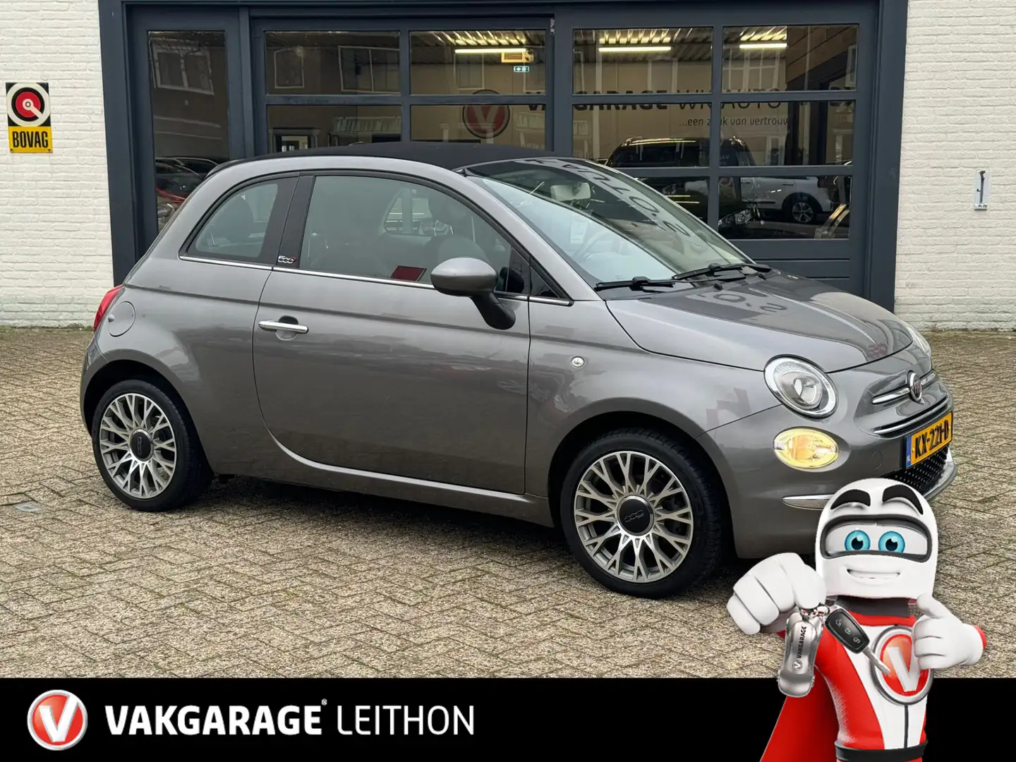 Fiat 500C 0.9 TwinAir Turbo Lounge - Cabrio - NAVI Grijs - 1