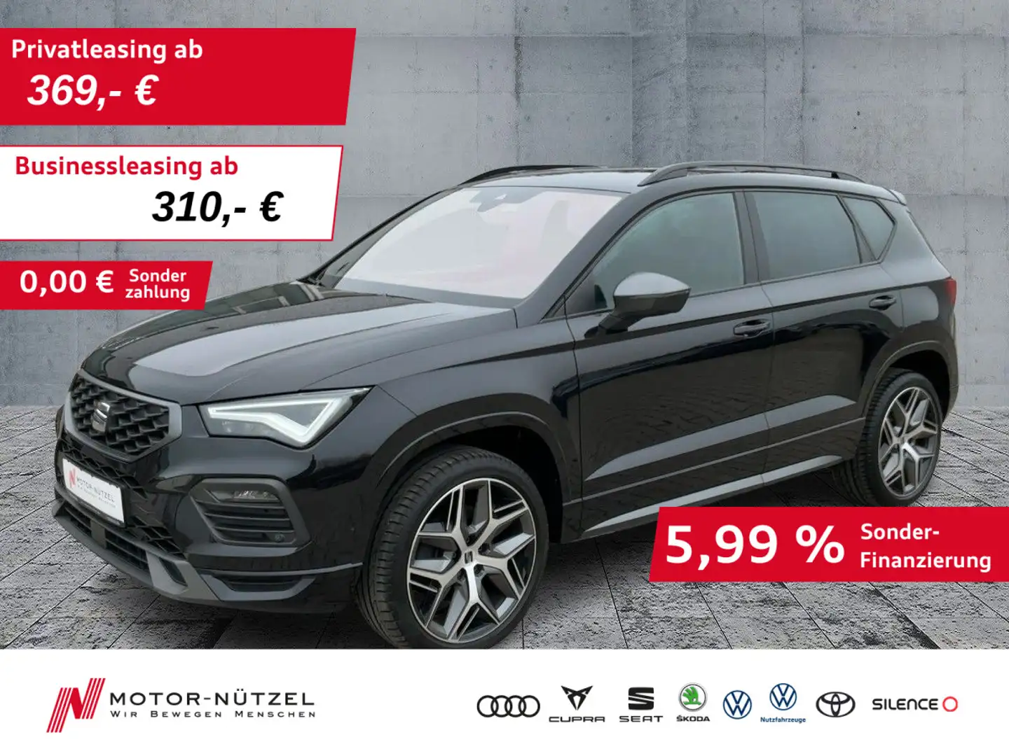 SEAT Ateca 2.0 TDI DSG FR LED+AHK+ACC+NAV+SHZ+RFK+PDC Schwarz - 1