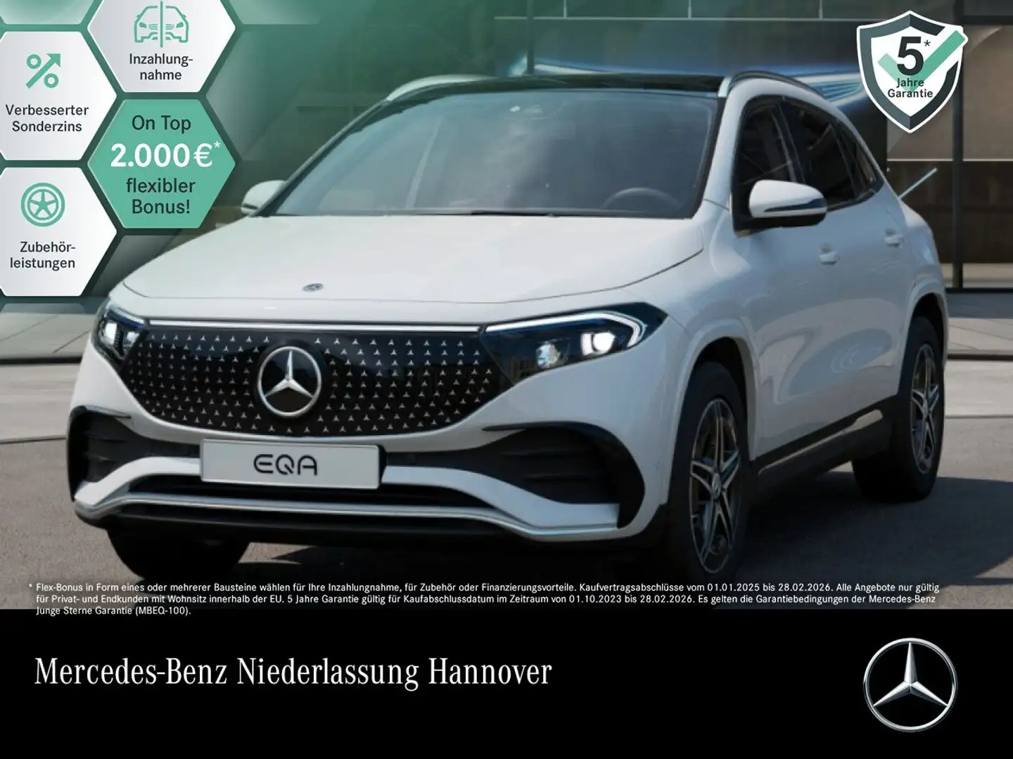 Mercedes-Benz EQA 350 4M AMG+ADVANCED+PANO+KAMERA+SPUR Weiß - 1