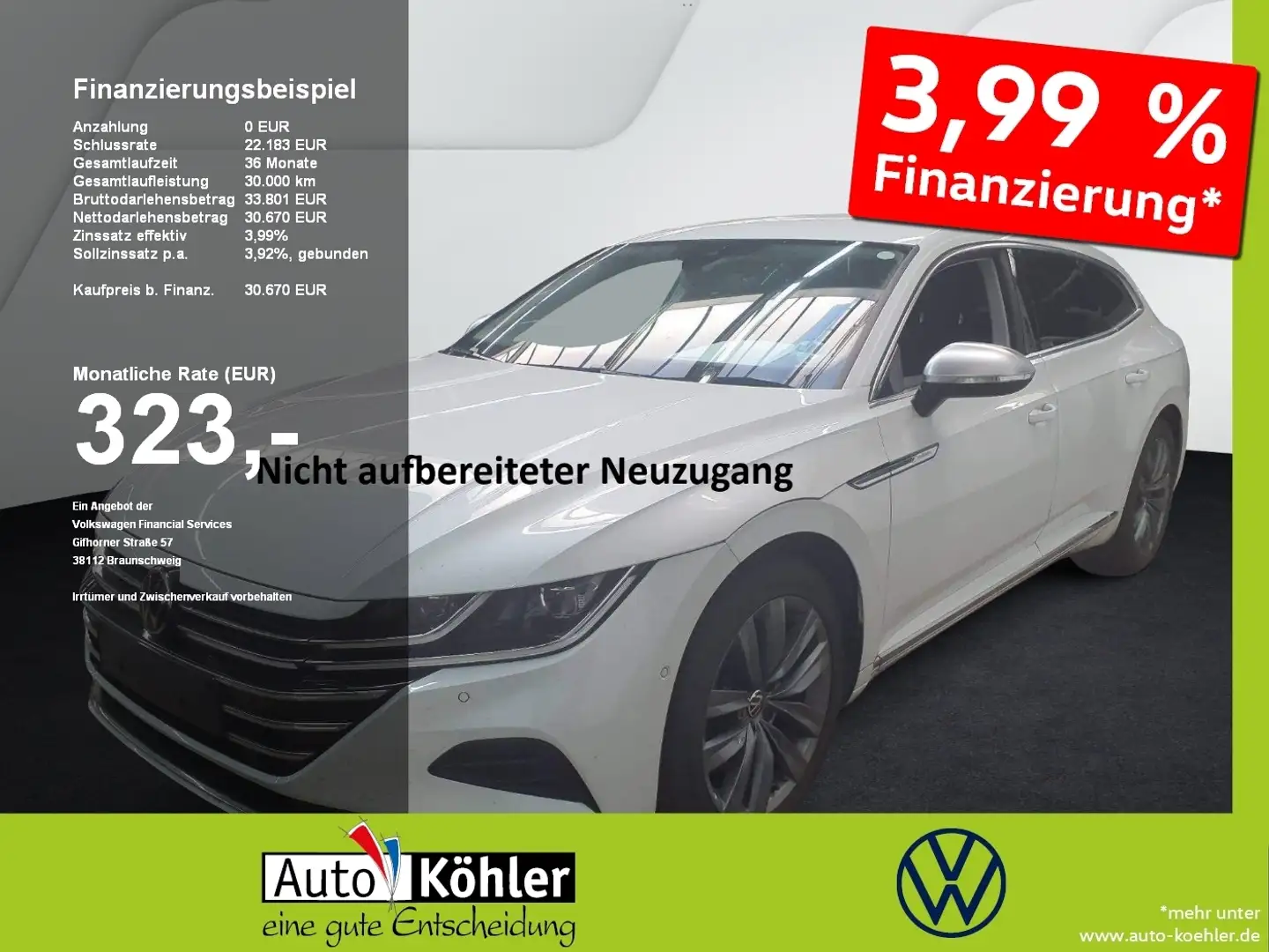 Volkswagen Arteon SB Elegance TSi DSG CarPlay+ACC+AHK+LED Weiß - 1