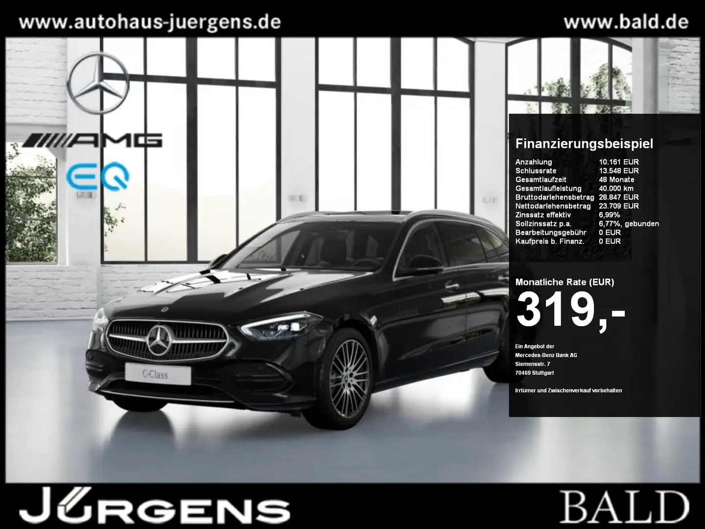 Mercedes-Benz C 200 d T Avantgarde/Pano/AHK/LED/360/Distr/18" Schwarz - 1