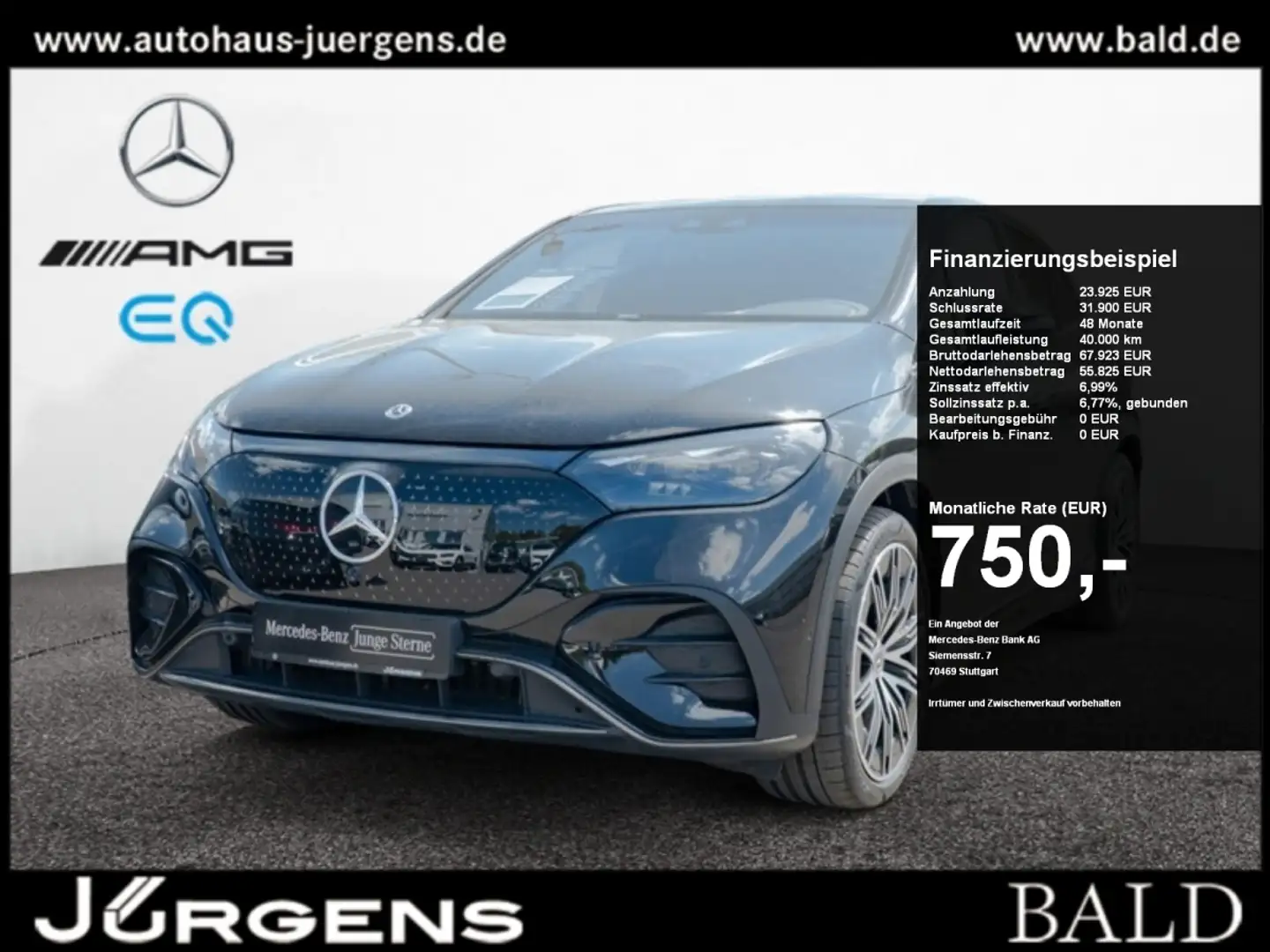 Mercedes-Benz EQE SUV EQE 500 4M SUV AMG-Sport/Pano/Burm/HUD/AHK/AIRM Černá - 1