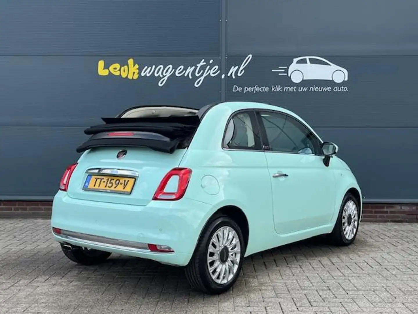 Fiat 500C 0.9 TwinAir Lounge Cabrio *climate *mintgroen Groen - 2
